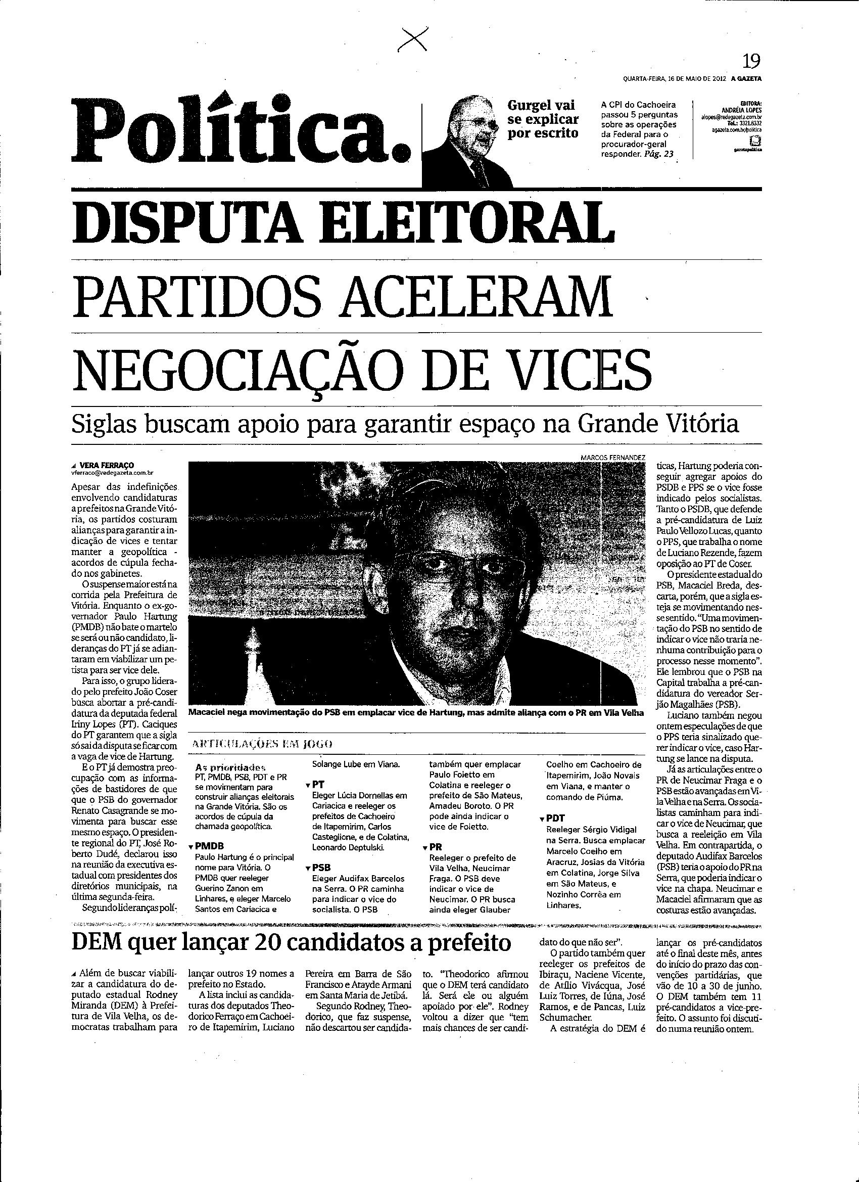 Partidos aceleram negociação de vices