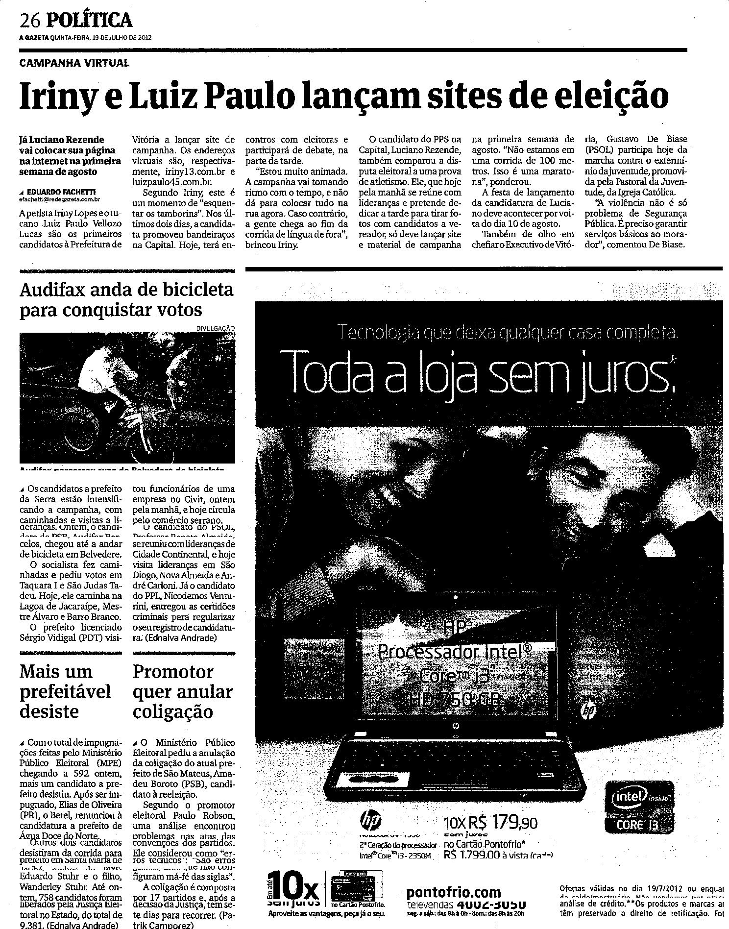 Audifax anda de bicicleta para conquistar votos