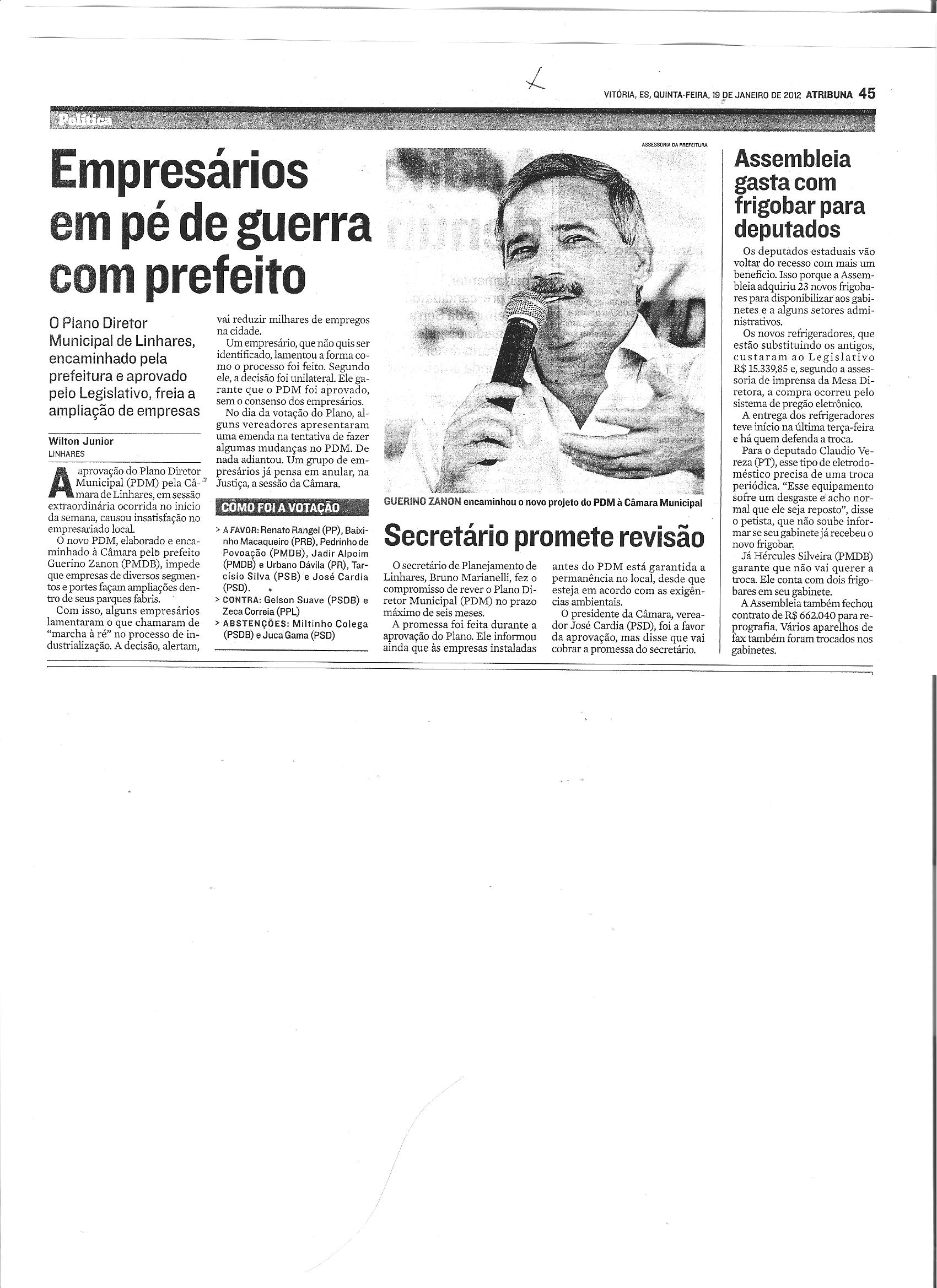 Empresários em pé de guerra com prefeito de Linhares