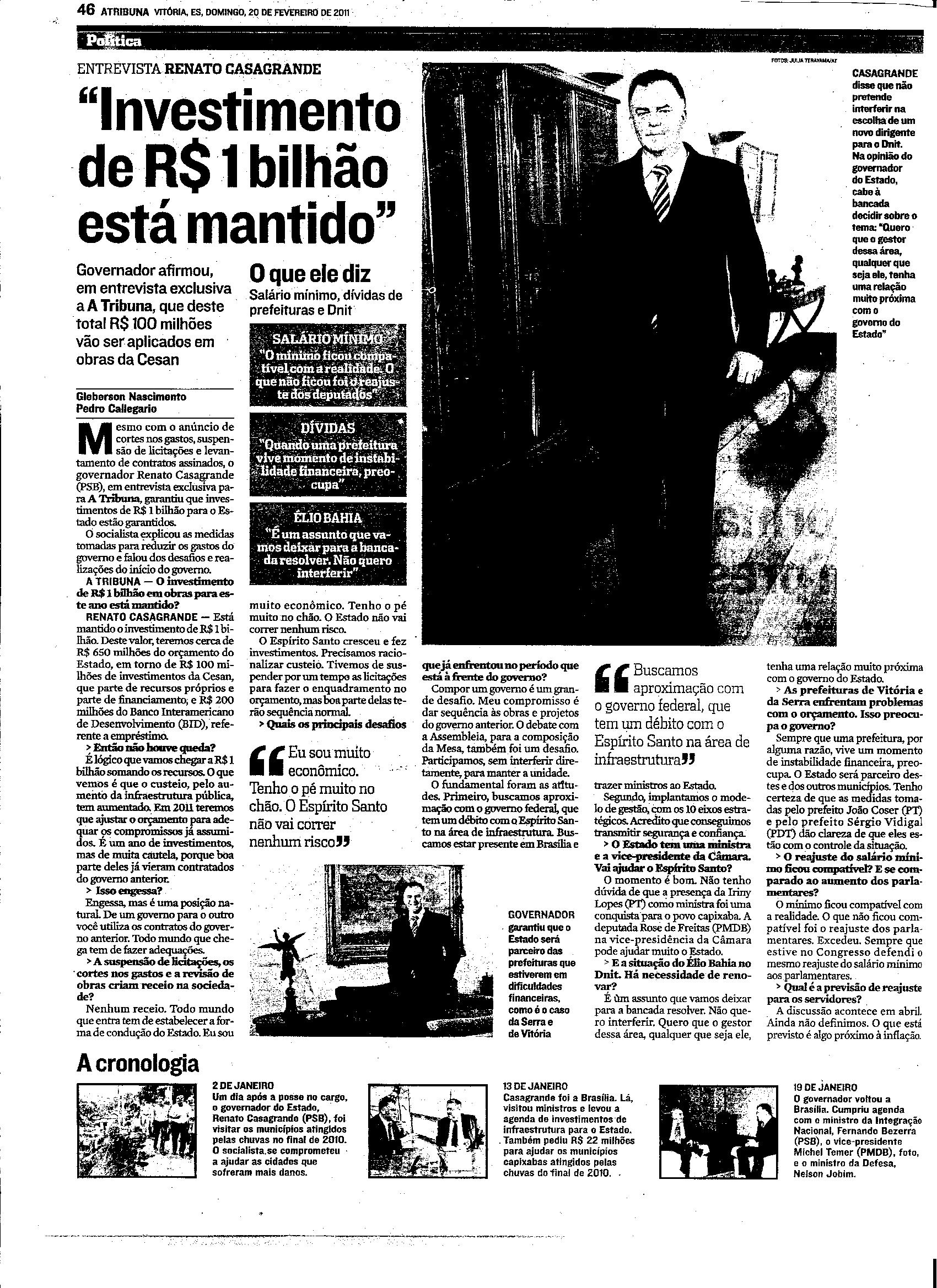 Entrevista com o Governador do Estado Renato Casagrande