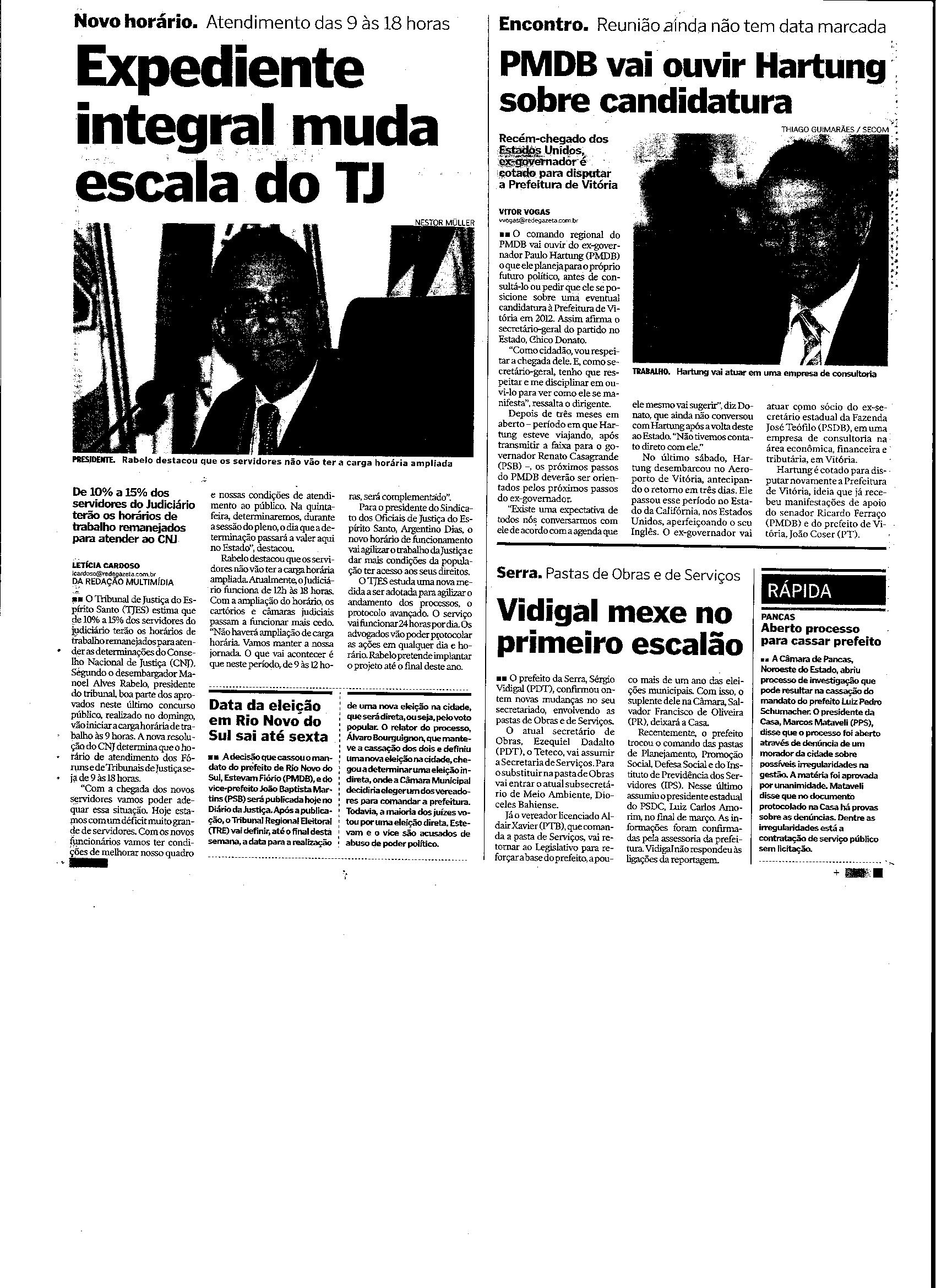 Expediente integral muda escala do TJ