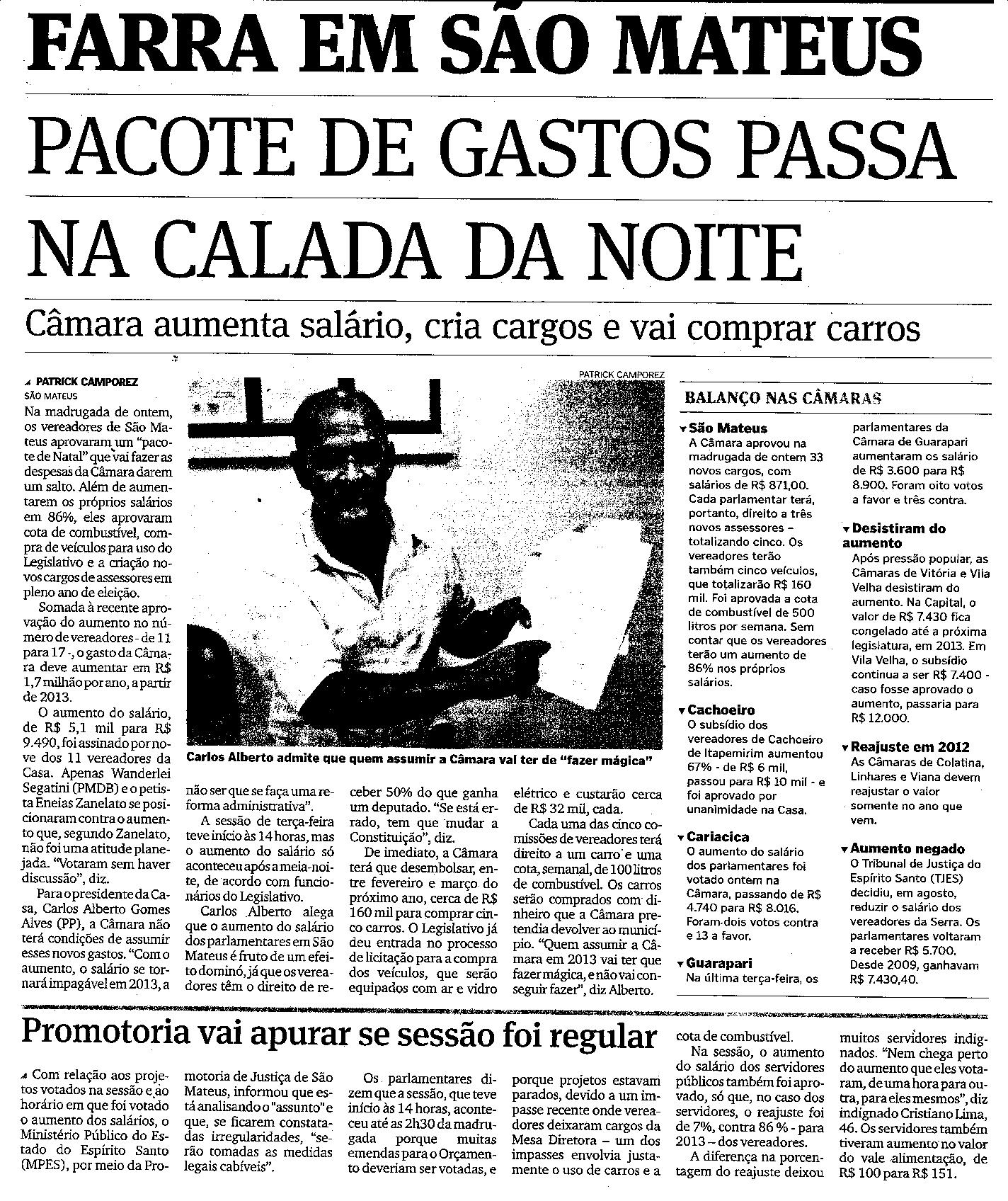 Pacote de gastos passa na calada da noite