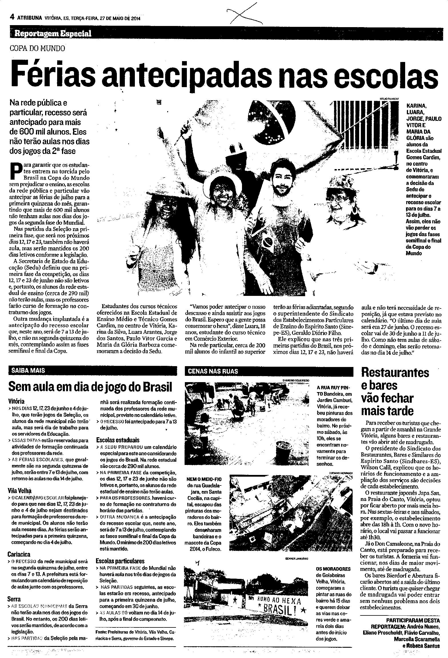 Férias antecipadas nas escolas 
