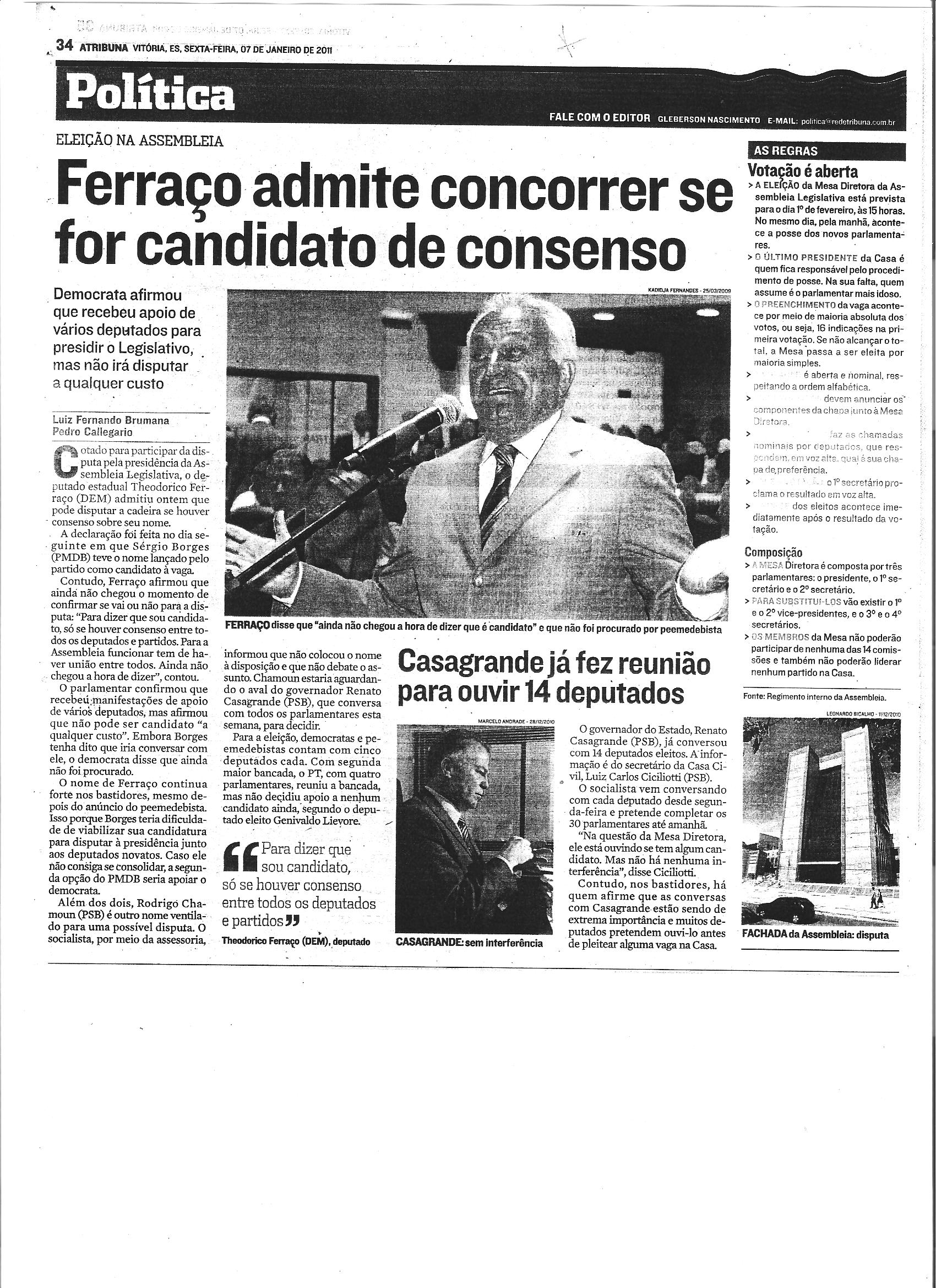Ferraço atribui vitória a Hartung