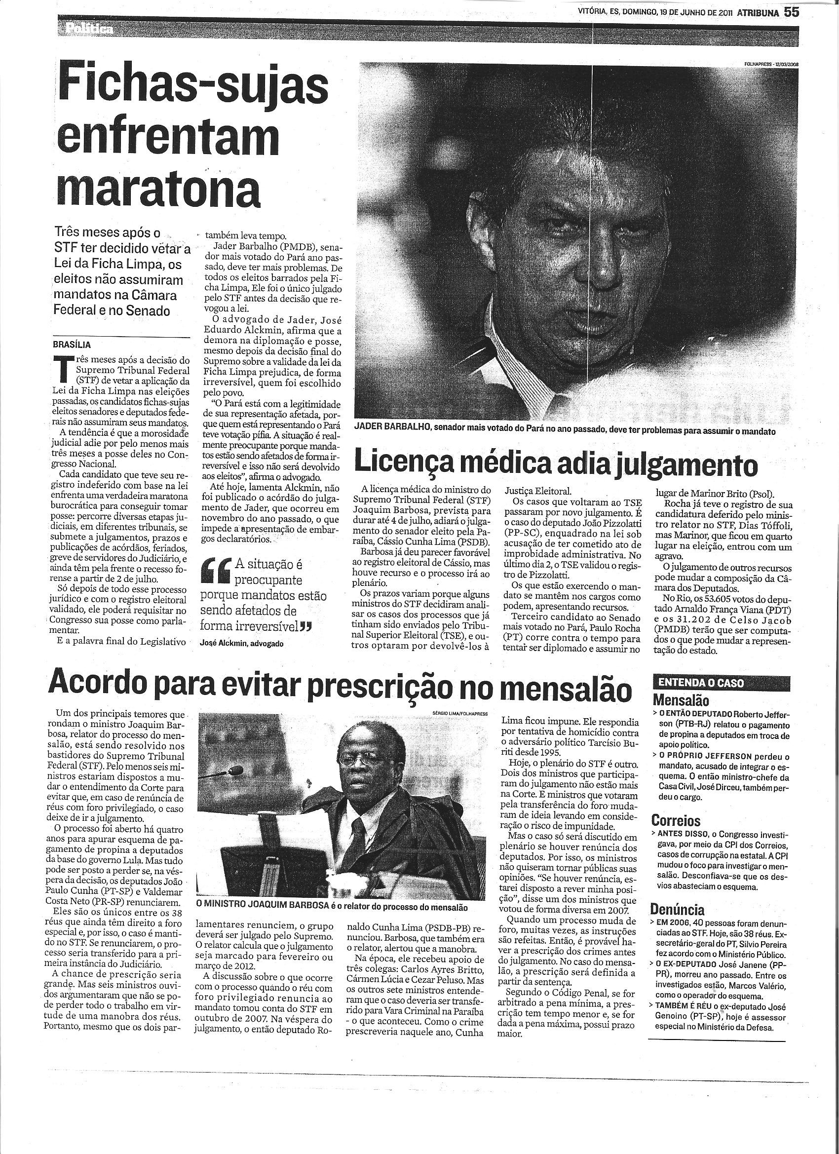 Fichas-sujas enfrentam maratona