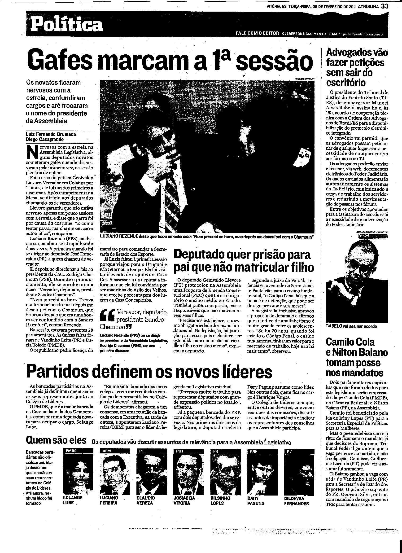Gafes marcam a 1ª sessão