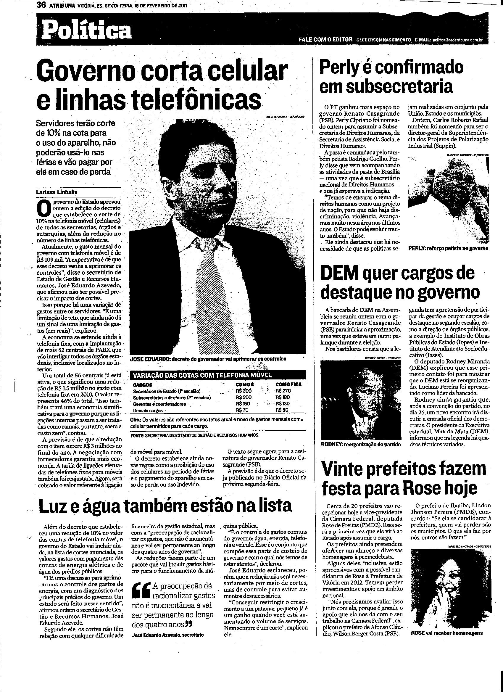 Governo corta celular e linhas telefônicas