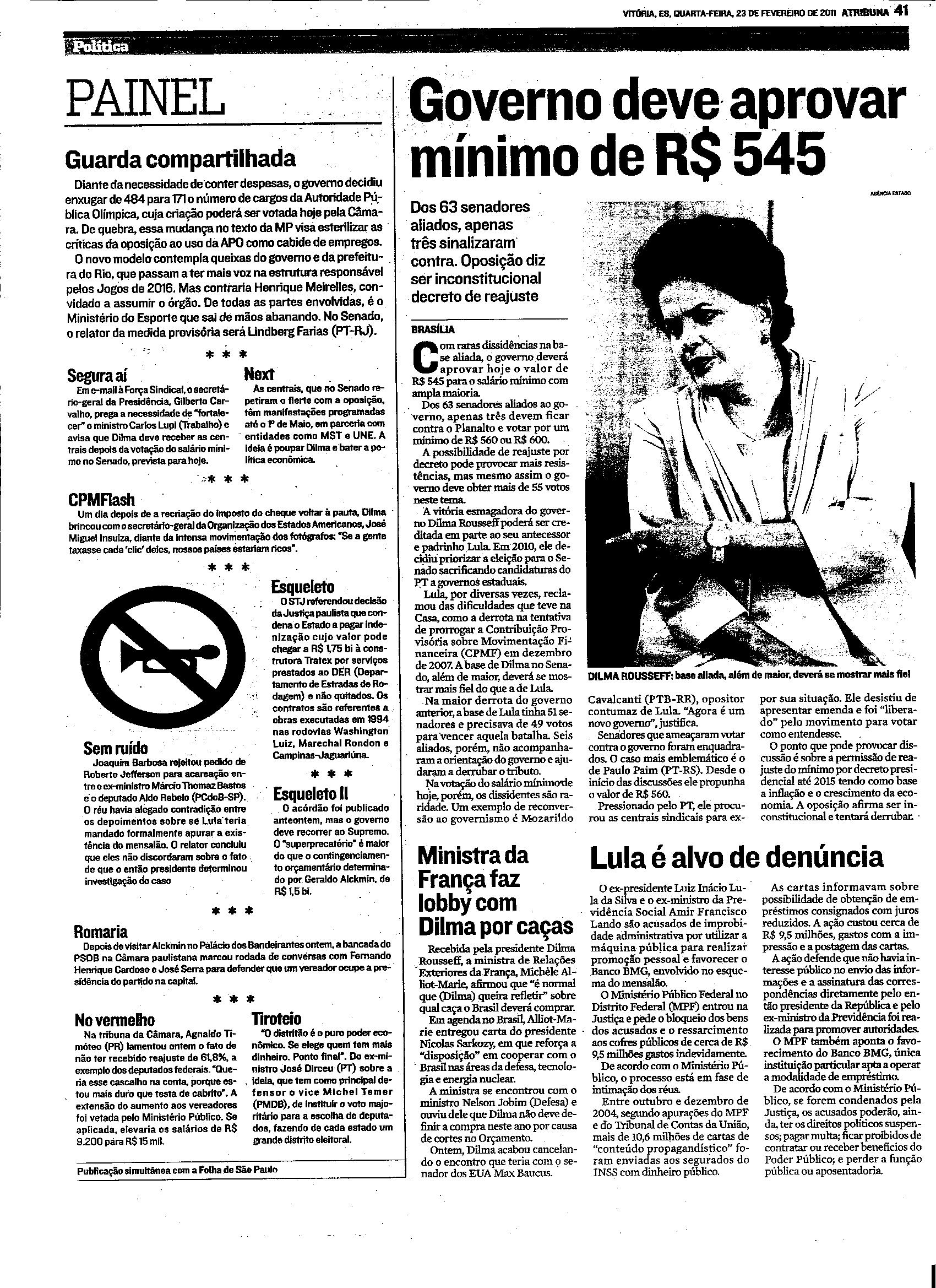 Governo deve aprovar mínimo de R$ 545