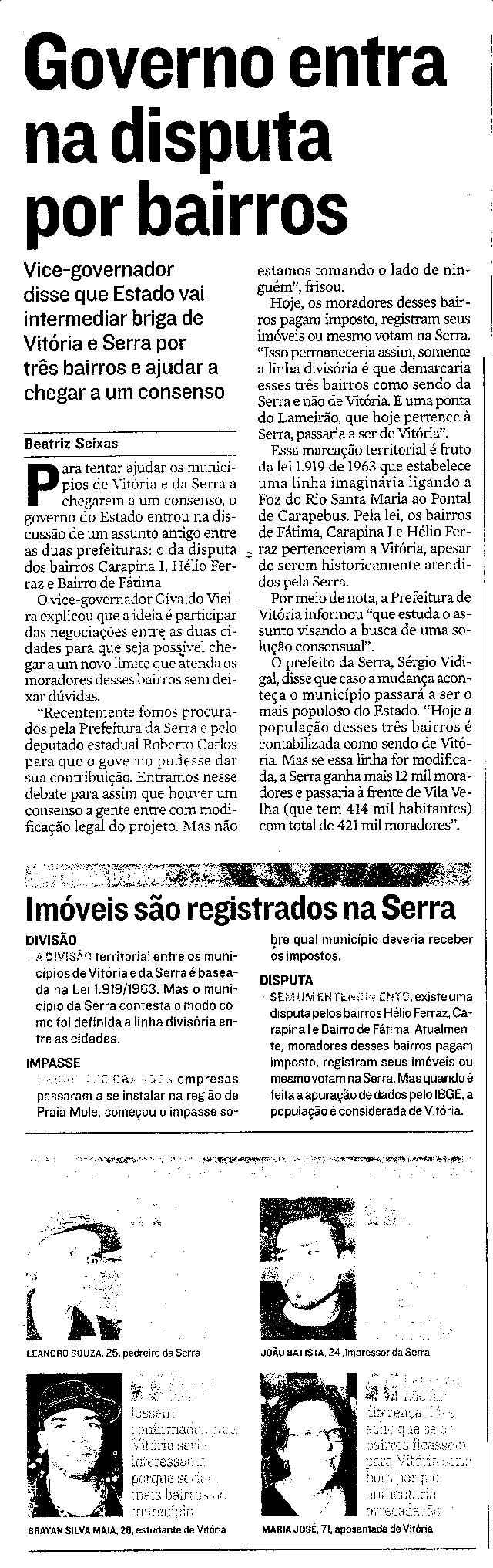 Governo entra na disputa por bairros