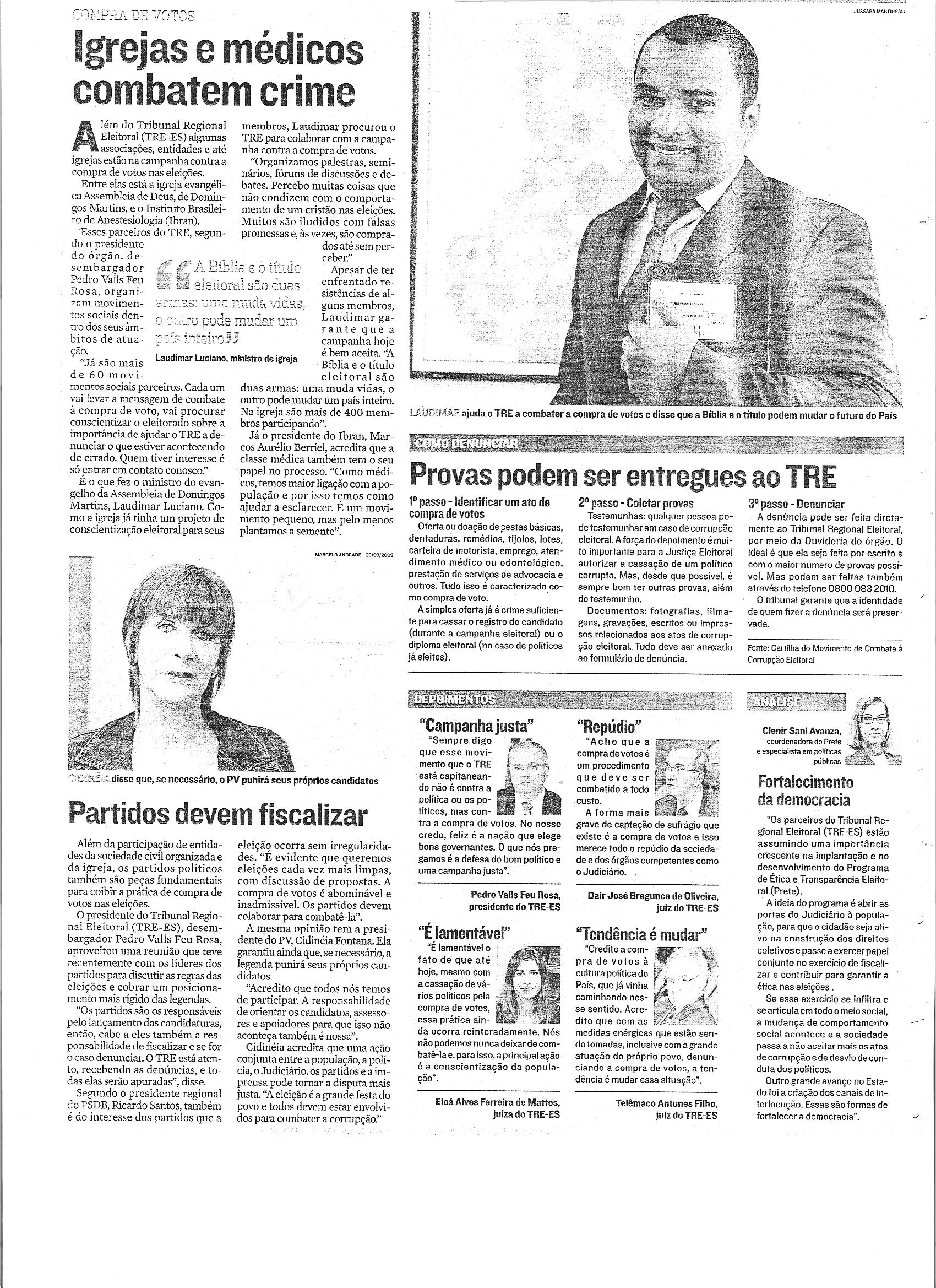 Igrejas e médicos combatem crime