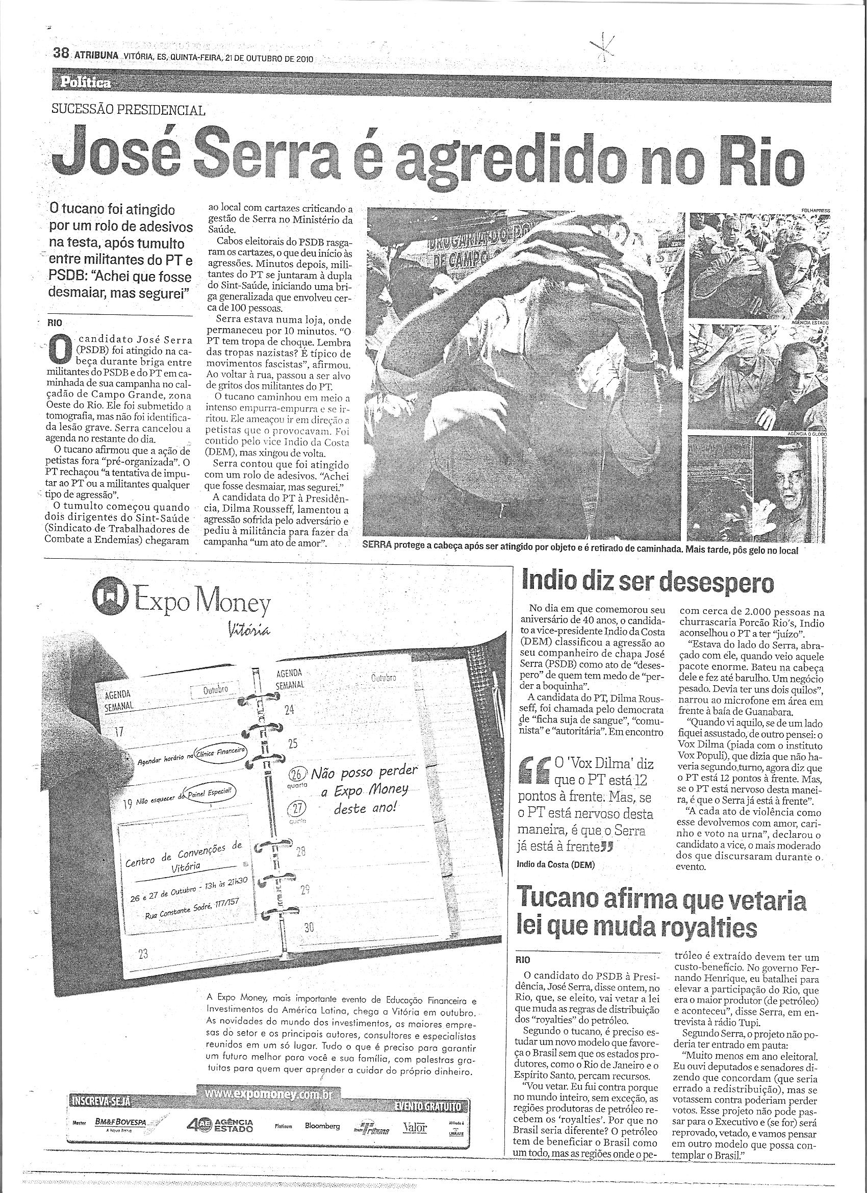 José Serra é agredido no Rio