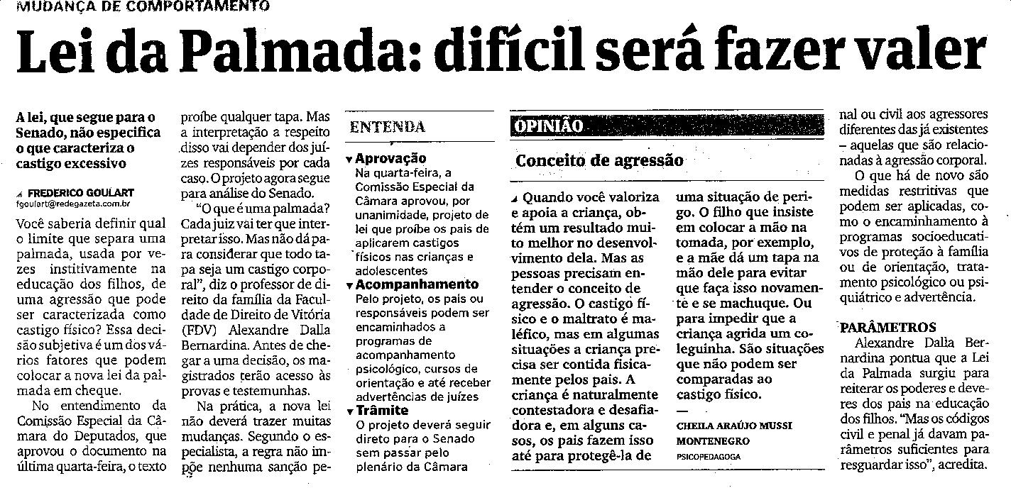 Lei da Palmada: difícil será fazer valer