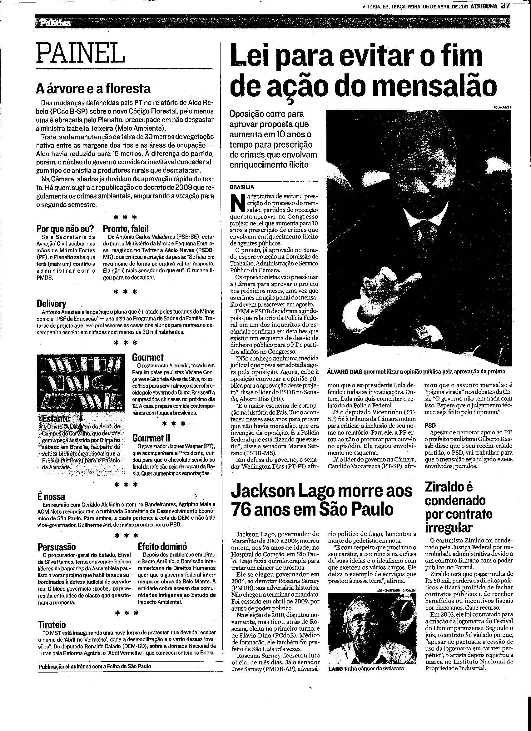 Lei para evitar o fim de ação do mensalão
