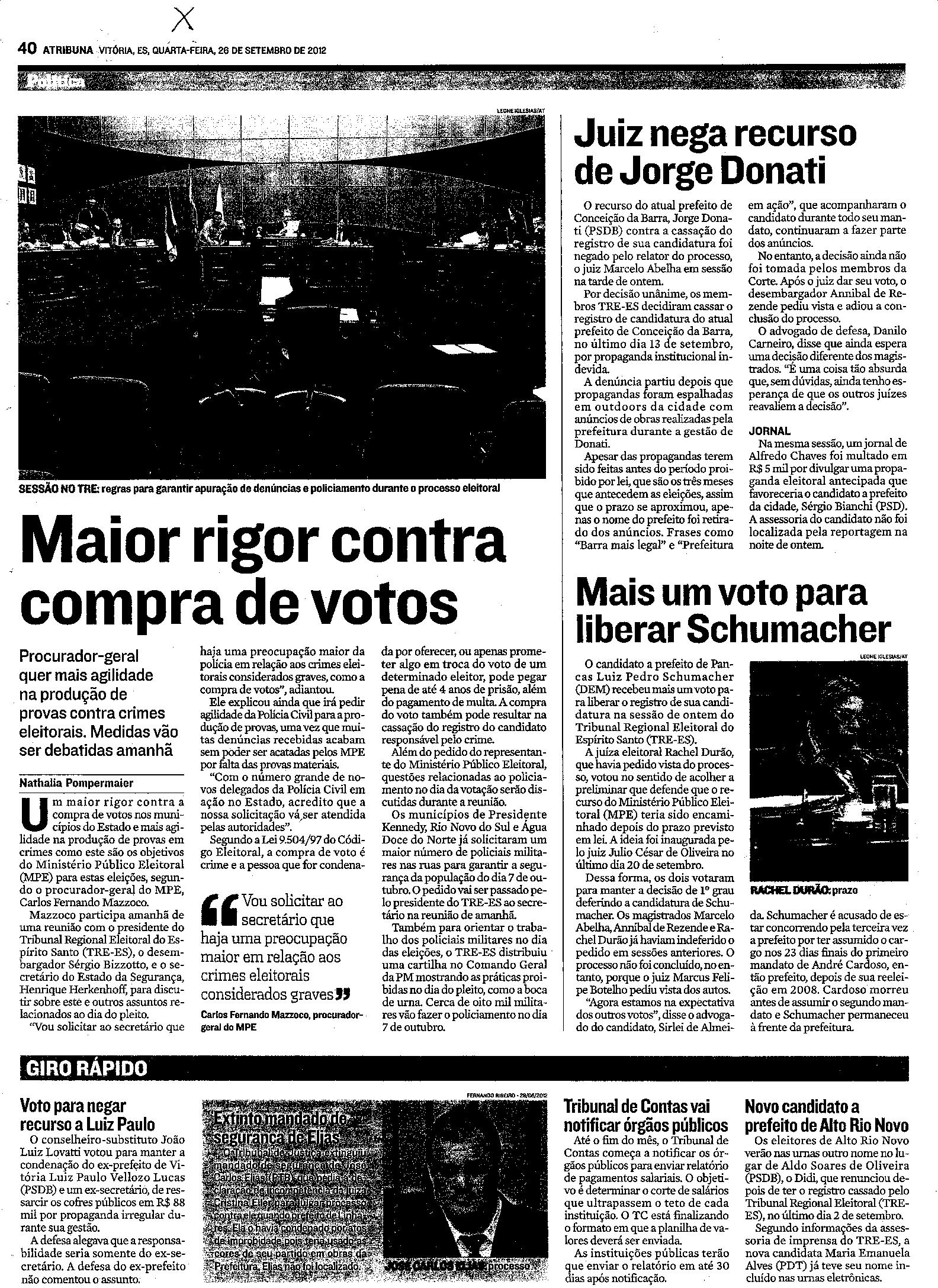 Maior rigor contra compra de votos