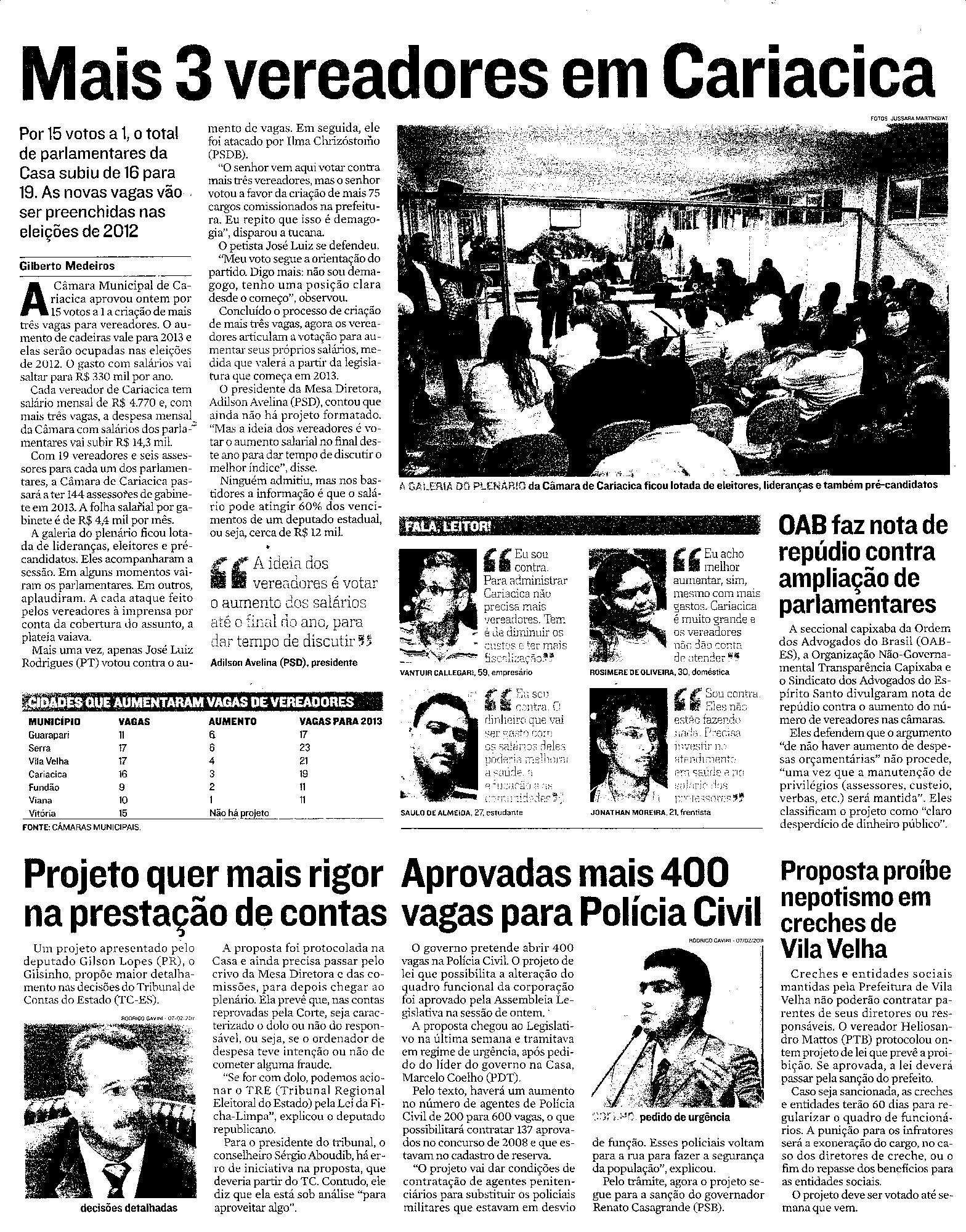 Mais 3 vereadores em Cariacica