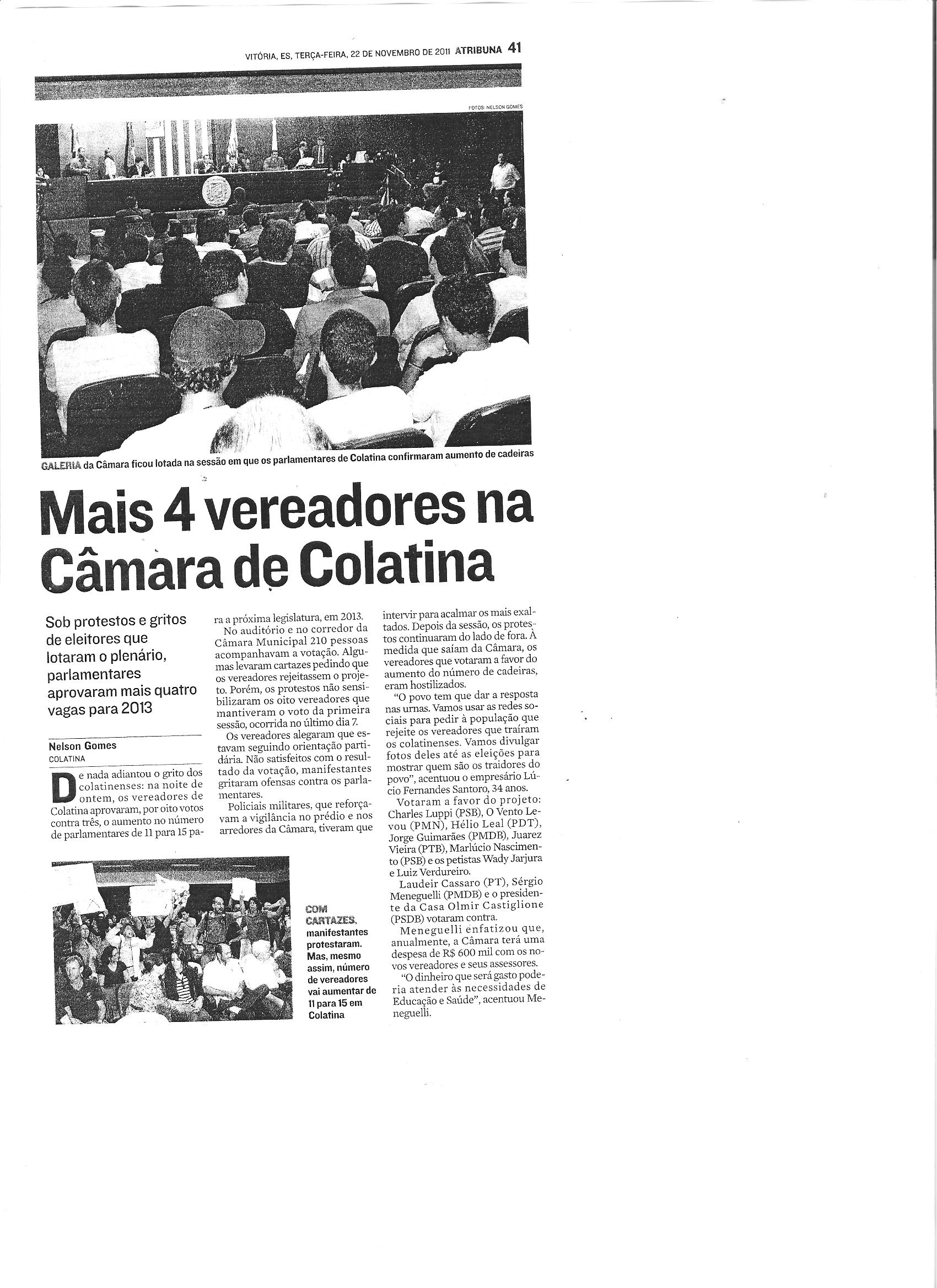 Mais 4 vereadores na Câmara de Colatina