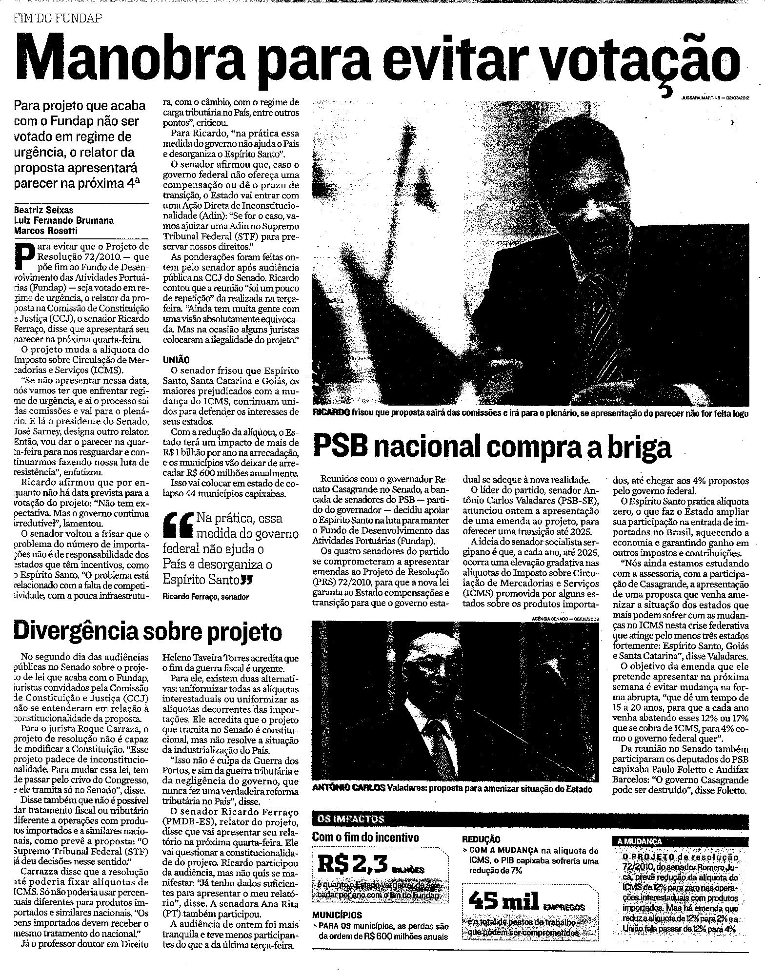 Fim do Fundap - Manobra para evitar votação