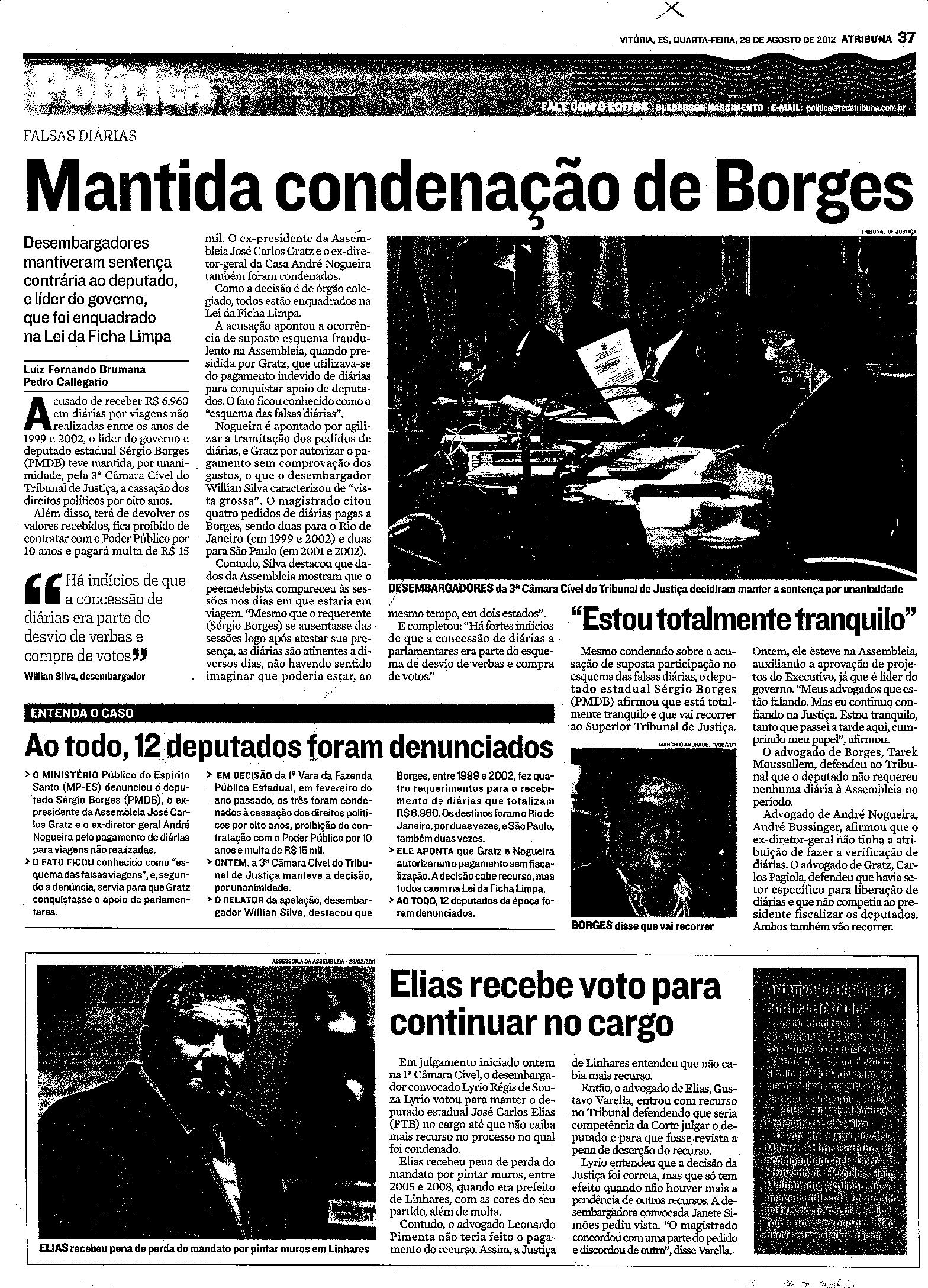 Mantida a condenação de Borges