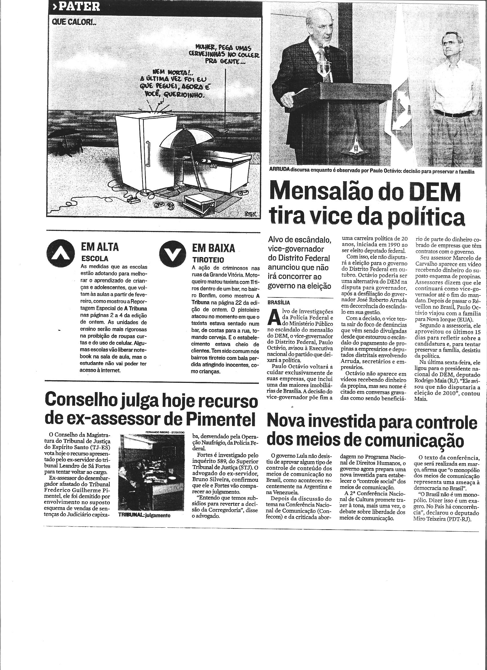 Mensalão do DEM tira vice da política