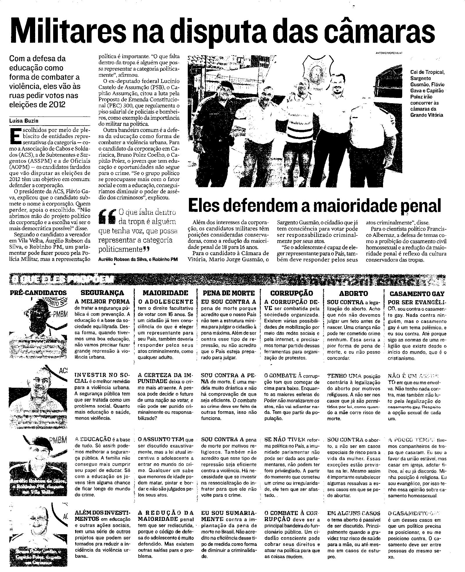 Militares na disputa das câmaras