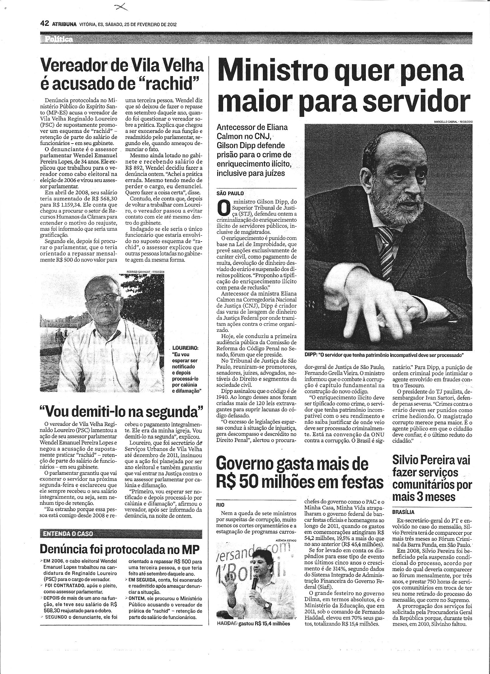 Ministro quer pena maior para Servidor