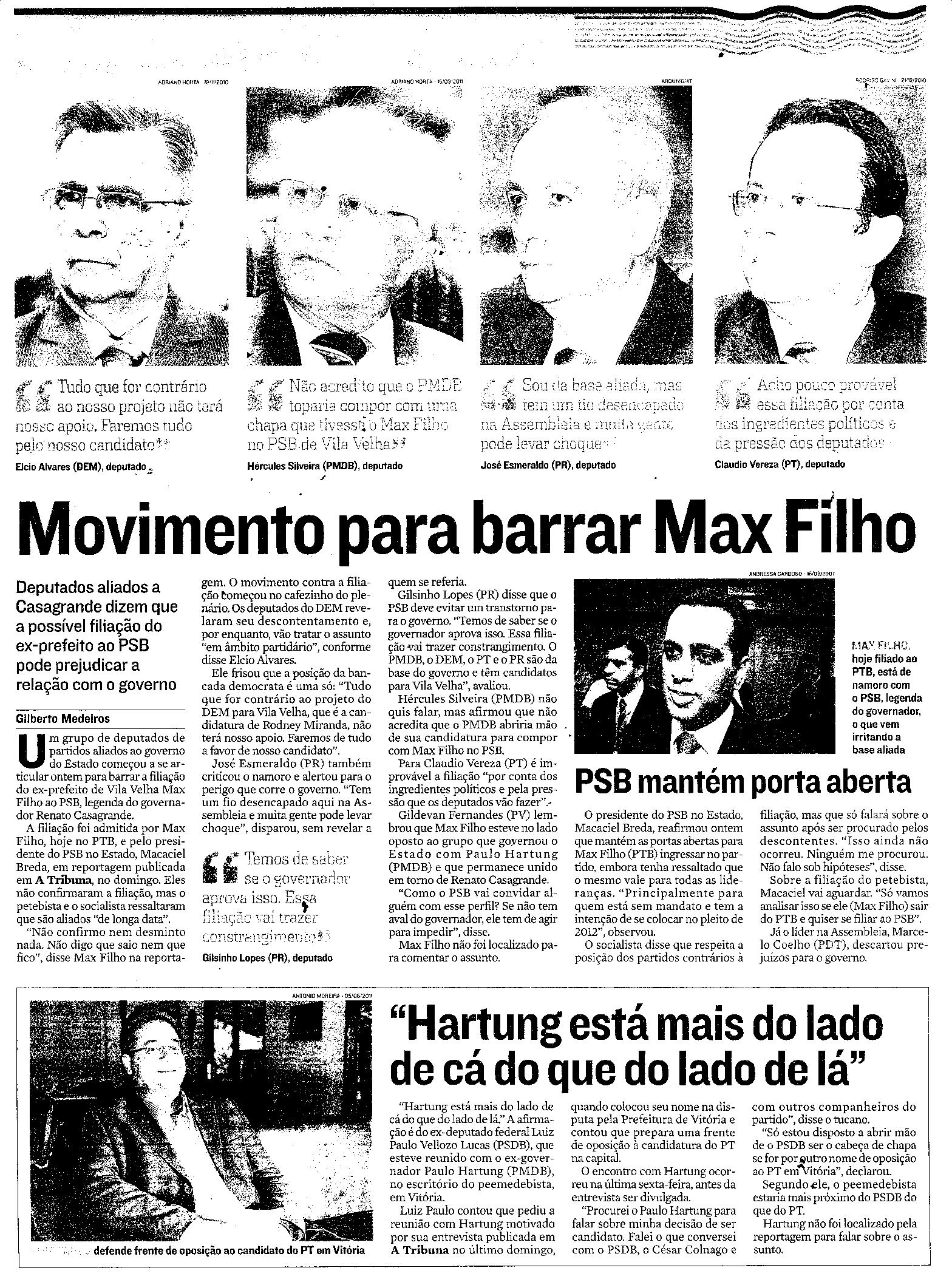 Movimento para barrar Max Filho