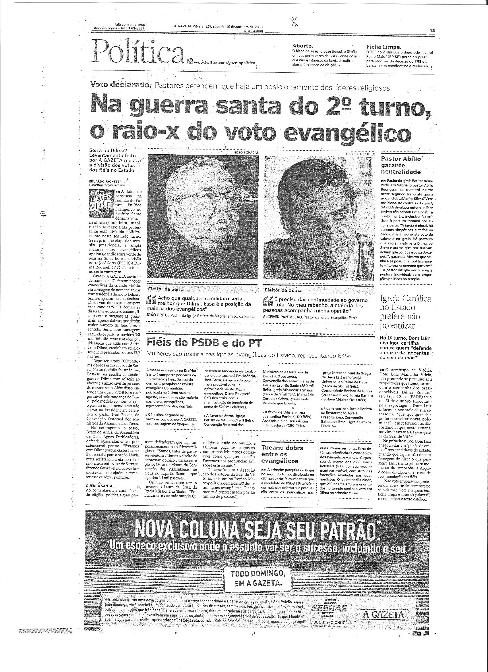 Na guerra santa do 2º turno, o raio- x do voto evangélico