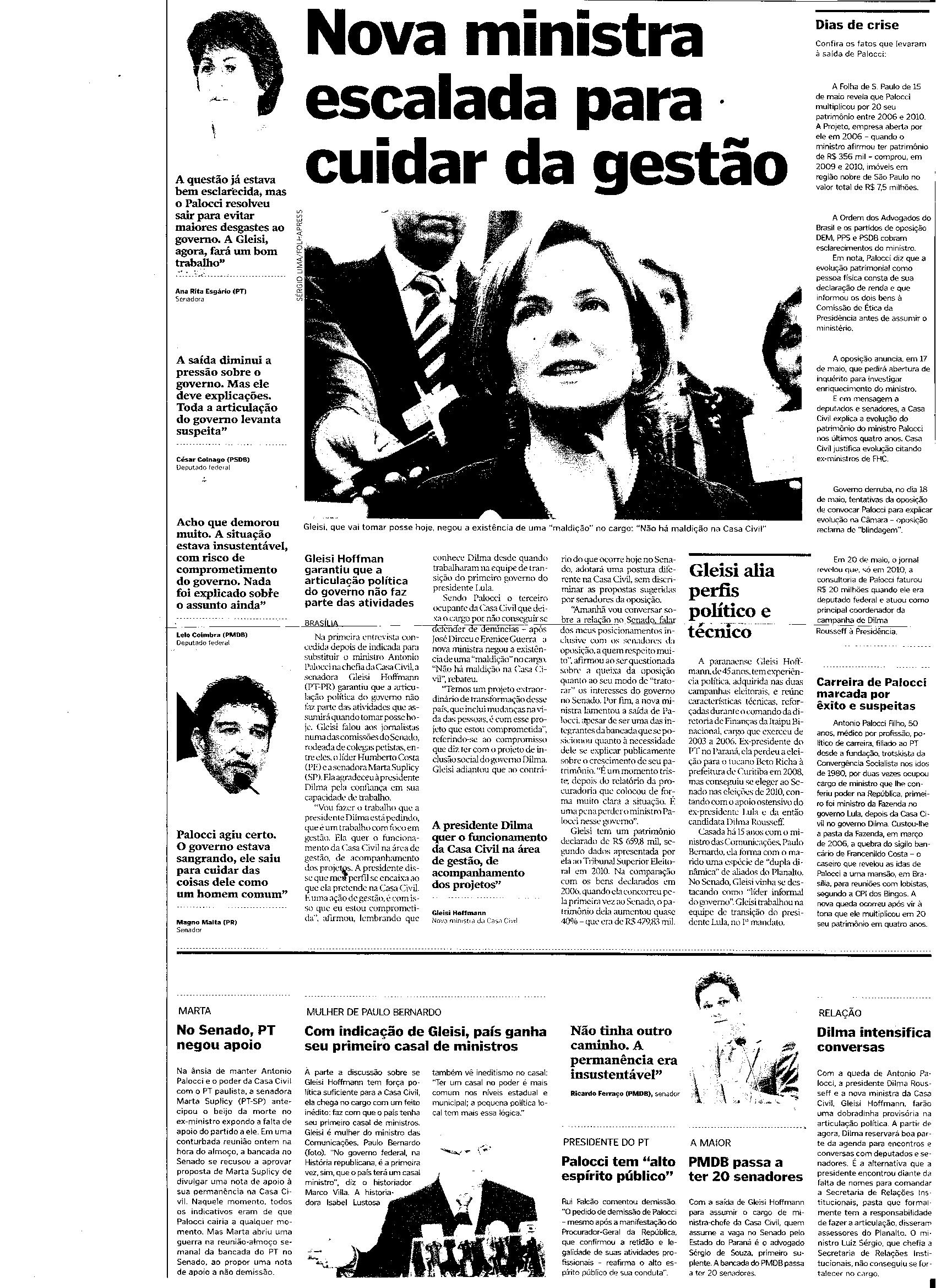 Nova ministra escalada para cuidar da gestão