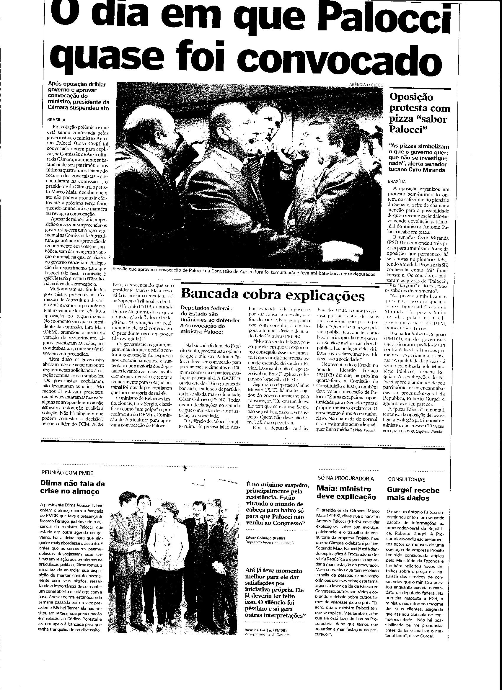 O dia em que Palocci quase foi convocado