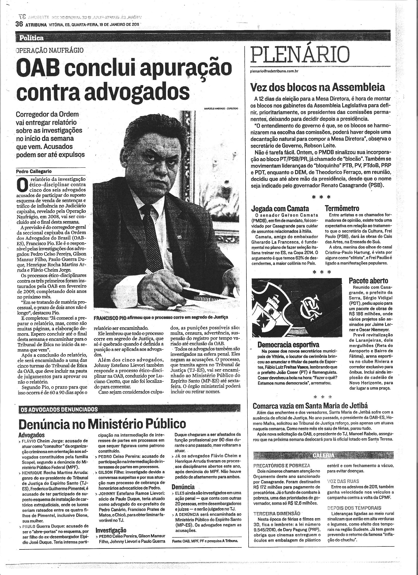 OAB defende ministro e sugere saída de Jobim (Praça Oito)