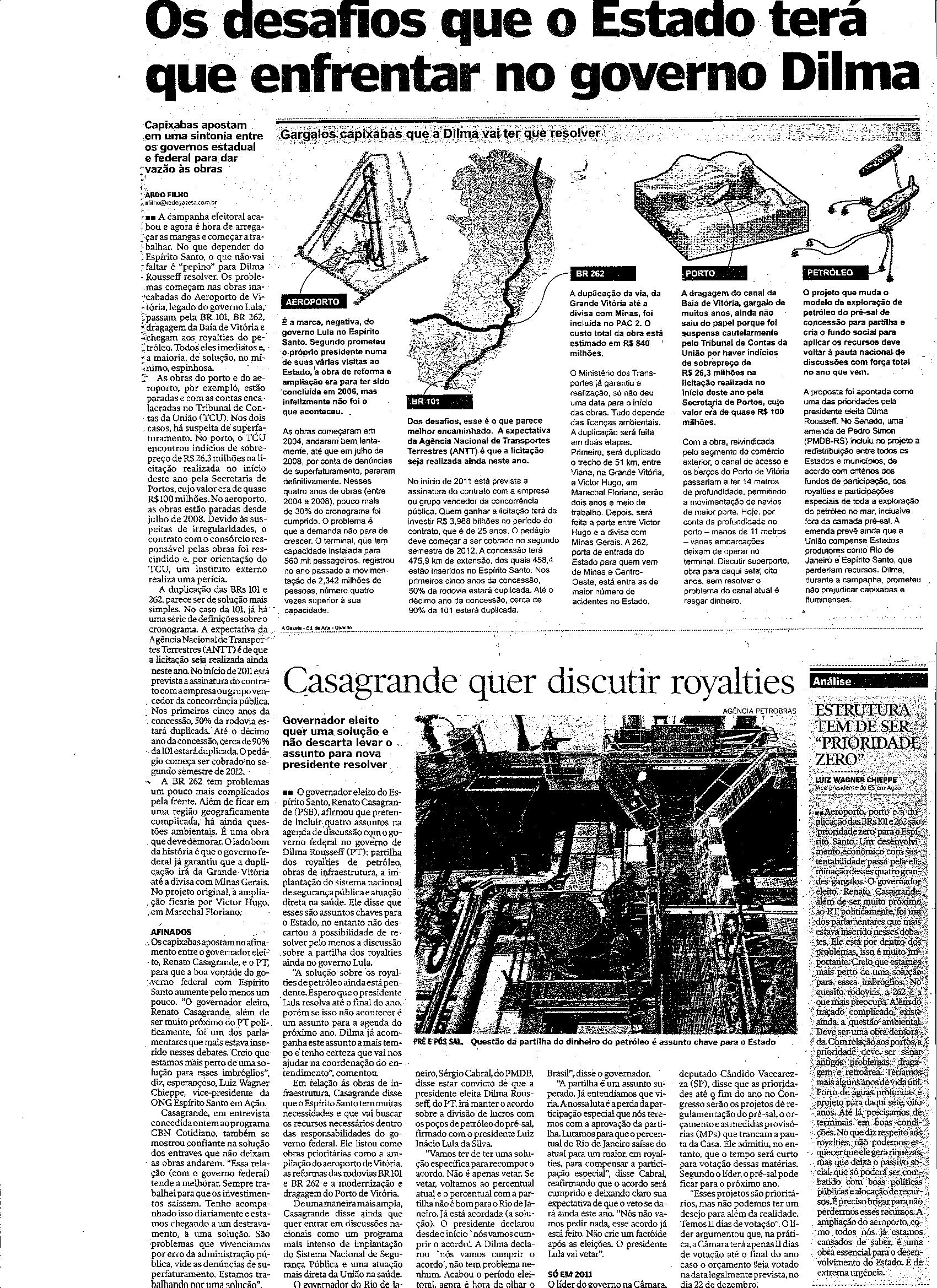 Os desafios que o Estado terá que enfrentar no governo Dilma