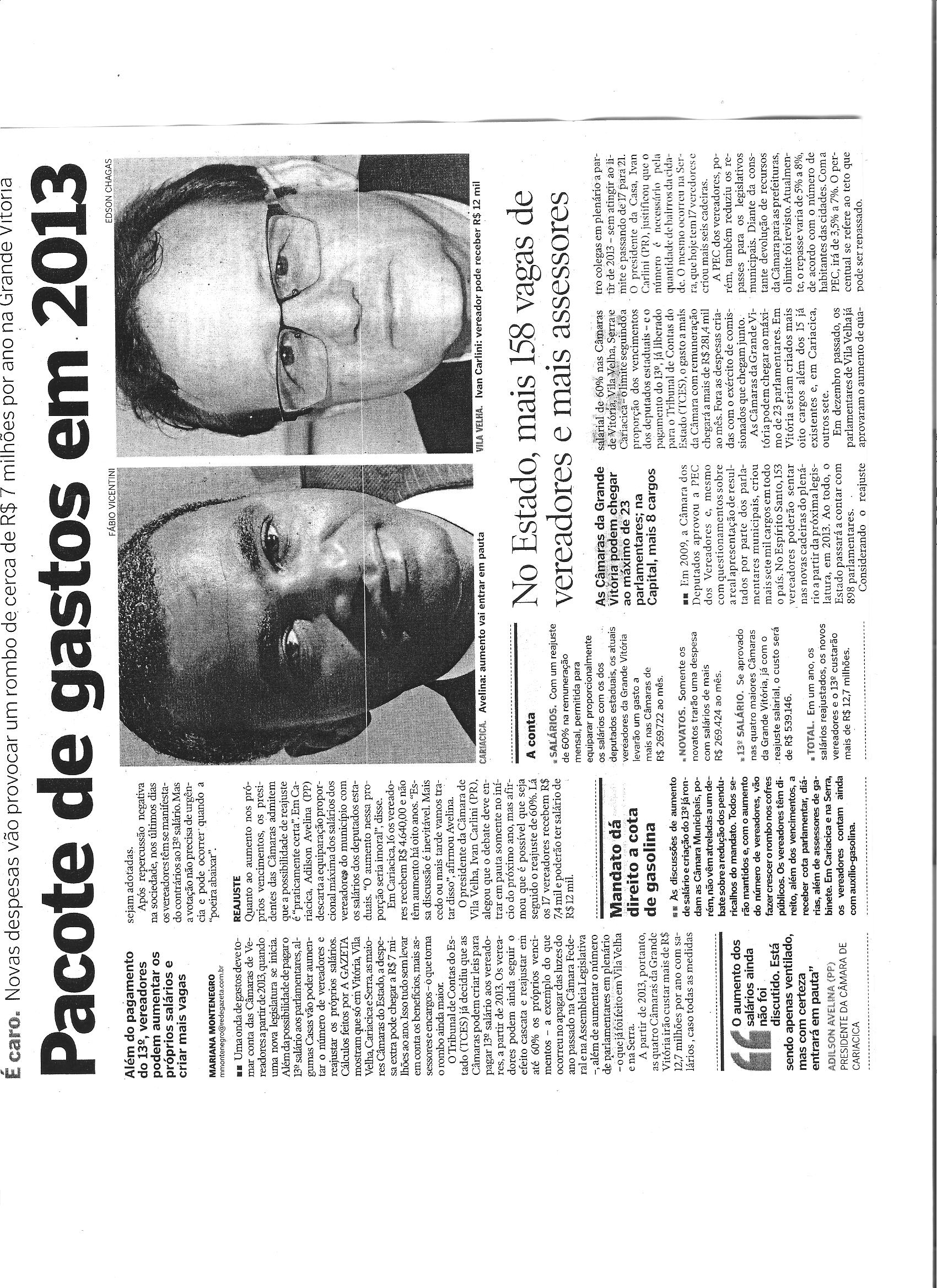 Pacote de gastos em 2013
