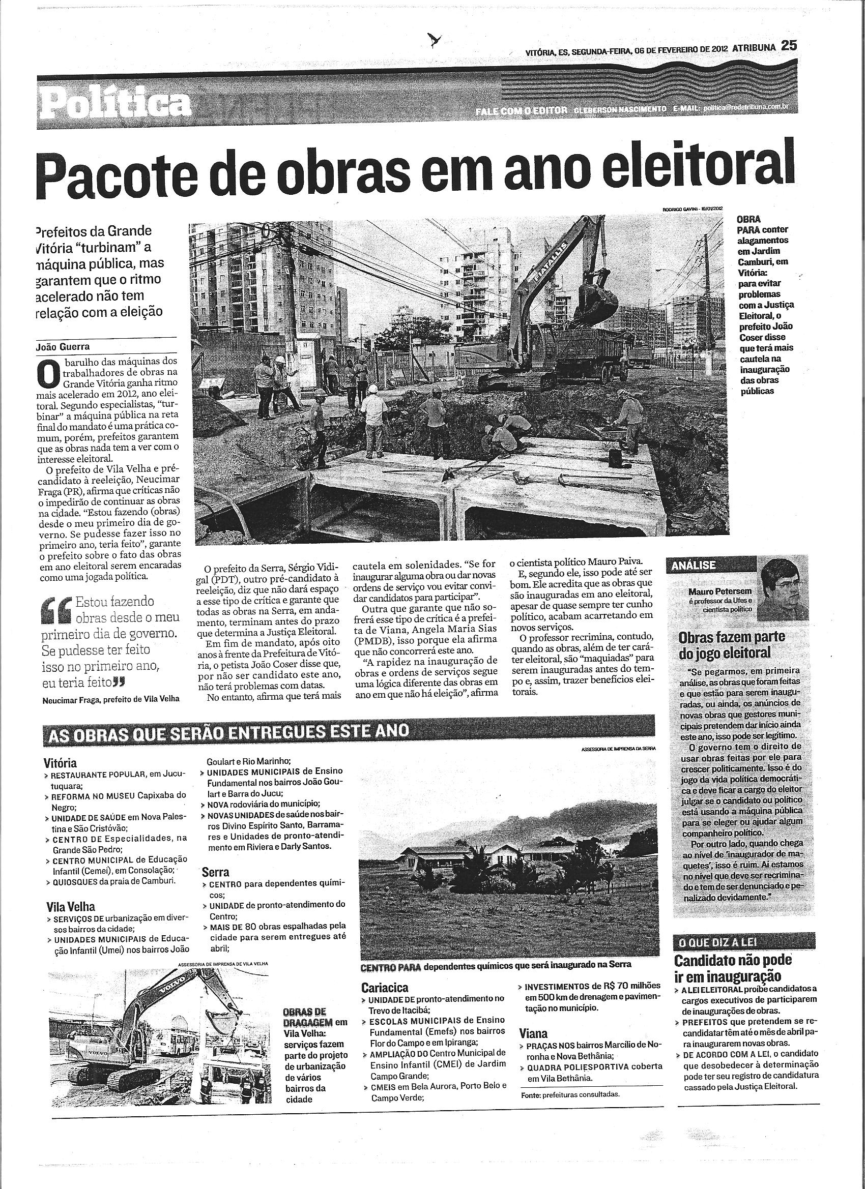 Pacote de obras em ano eleitoral