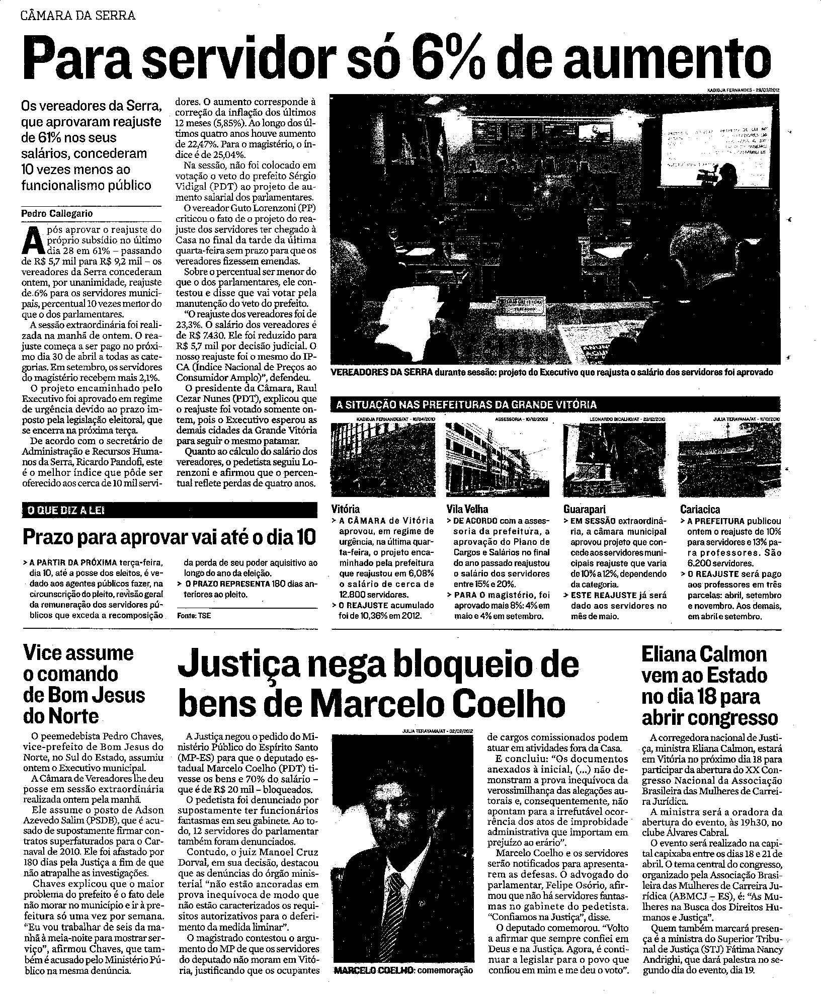 Câmara da Serra - Para servidor só 6% de aumento