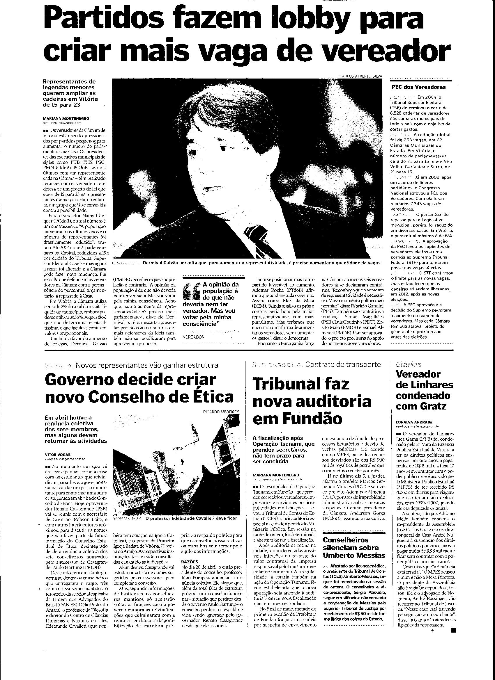 Partidos fazem lobby para criar mais vaga de vereador