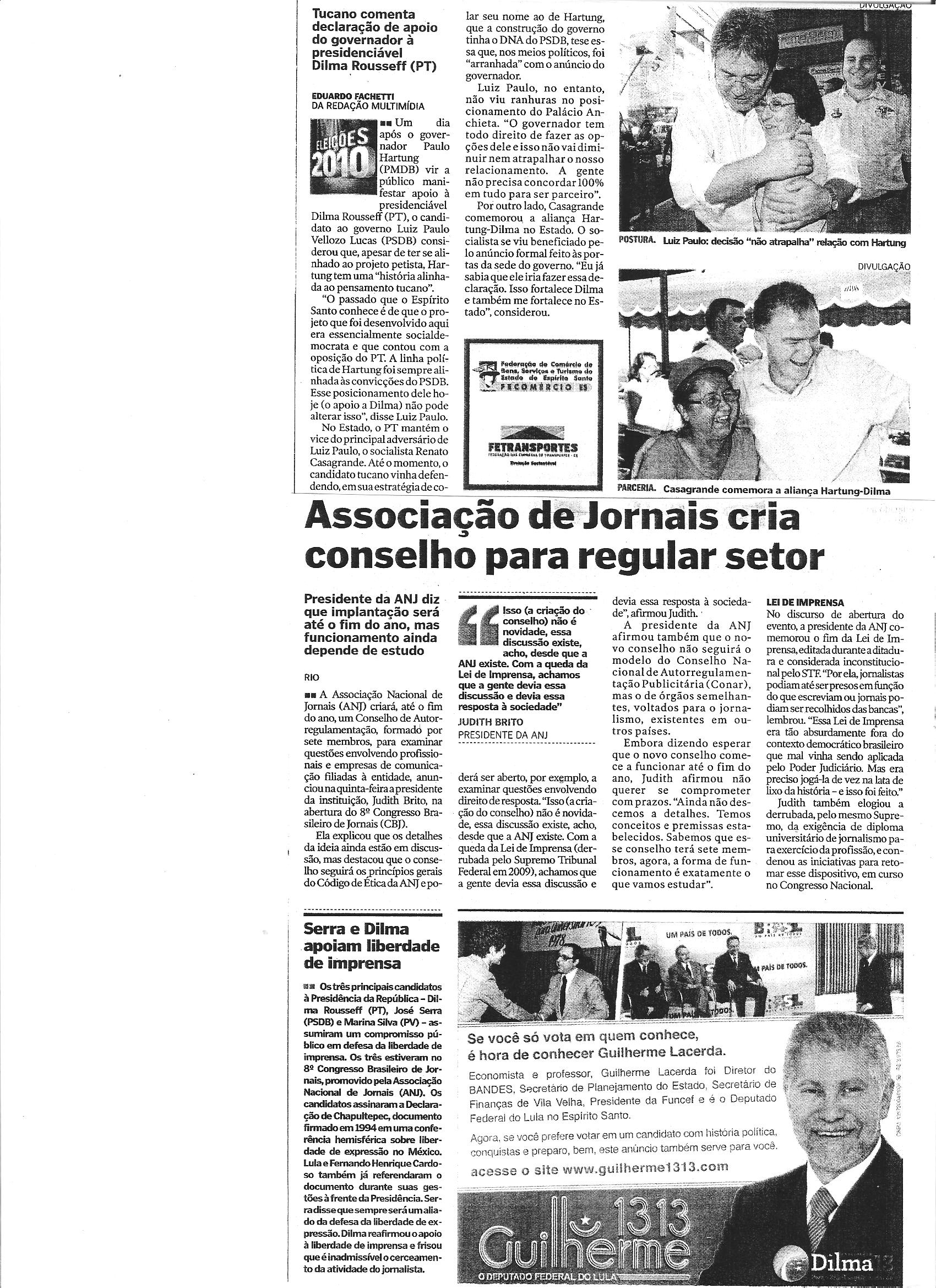 Passado de Hartung mostra ligação com PSDB, diz Luiz Paulo