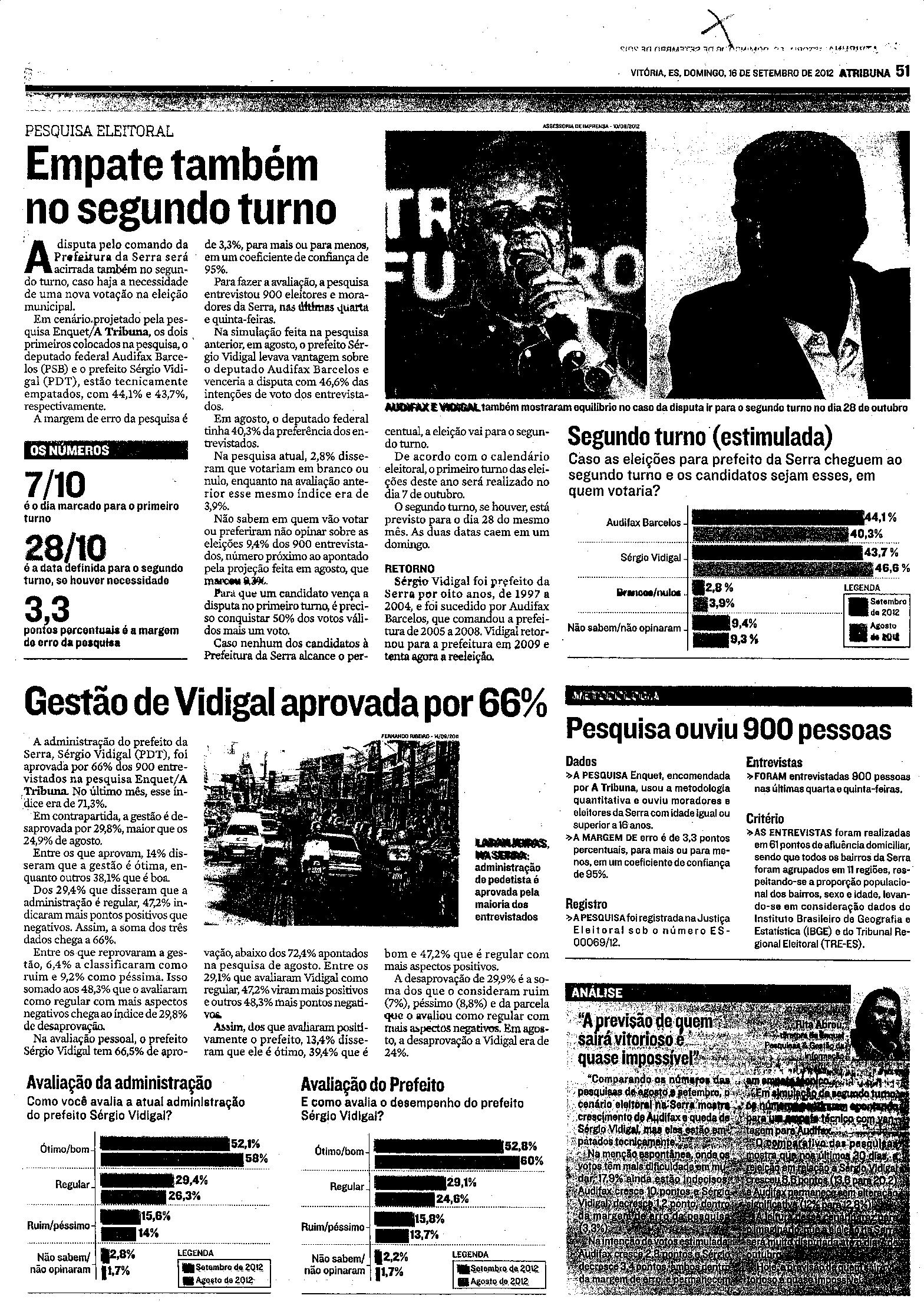 Pesquisa Eleitoral - Empate também nbo segundo turno