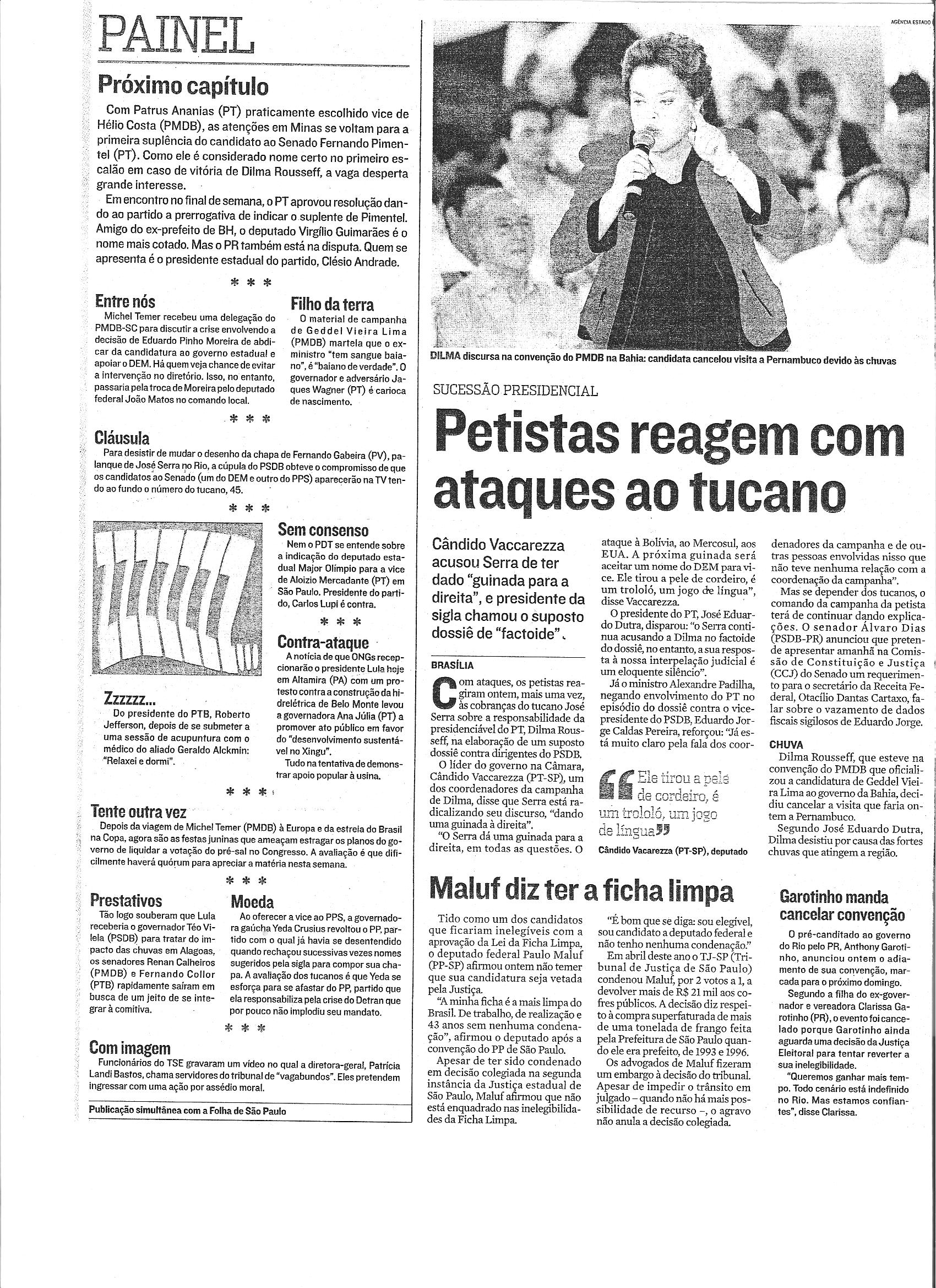 Petistas reagem com ataques ao tucano