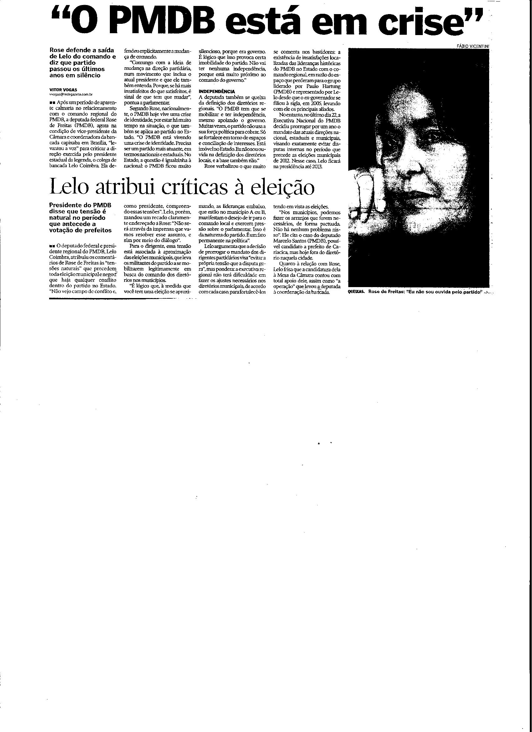 ´O PMDB está em crise´