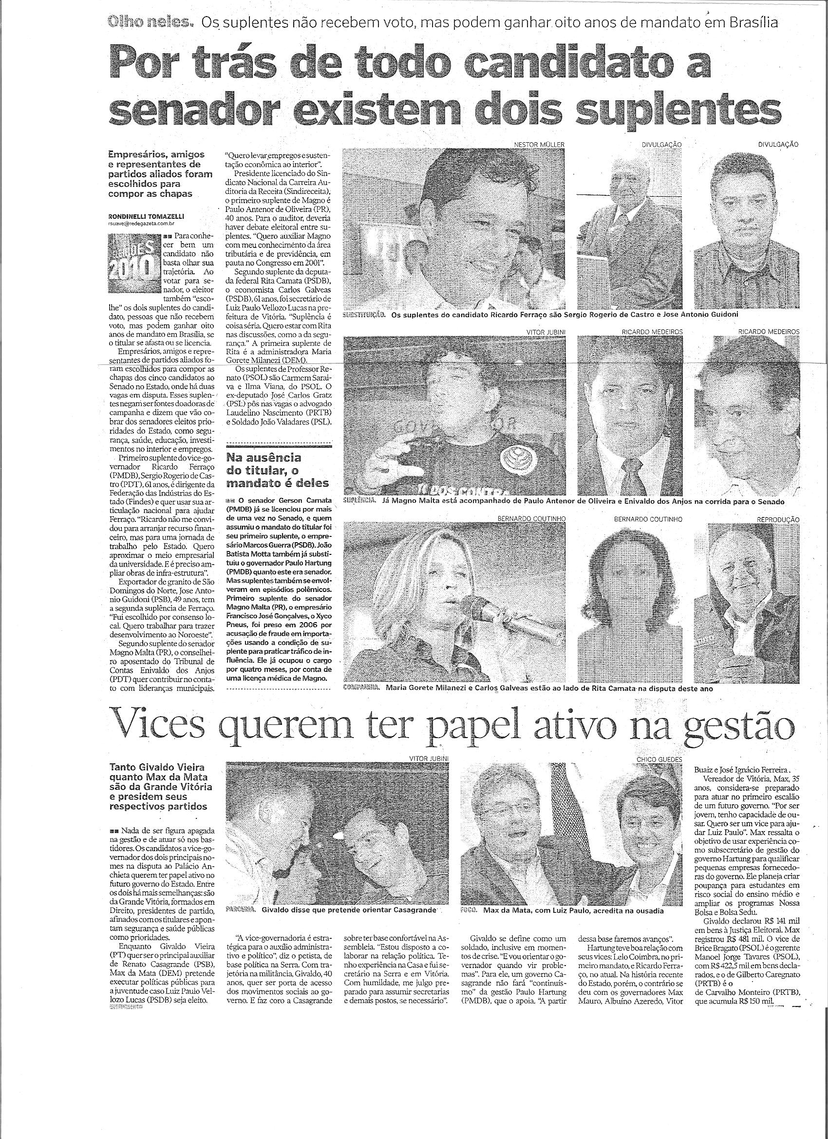 Por trás de todo candidato a senador existem dois suplentes