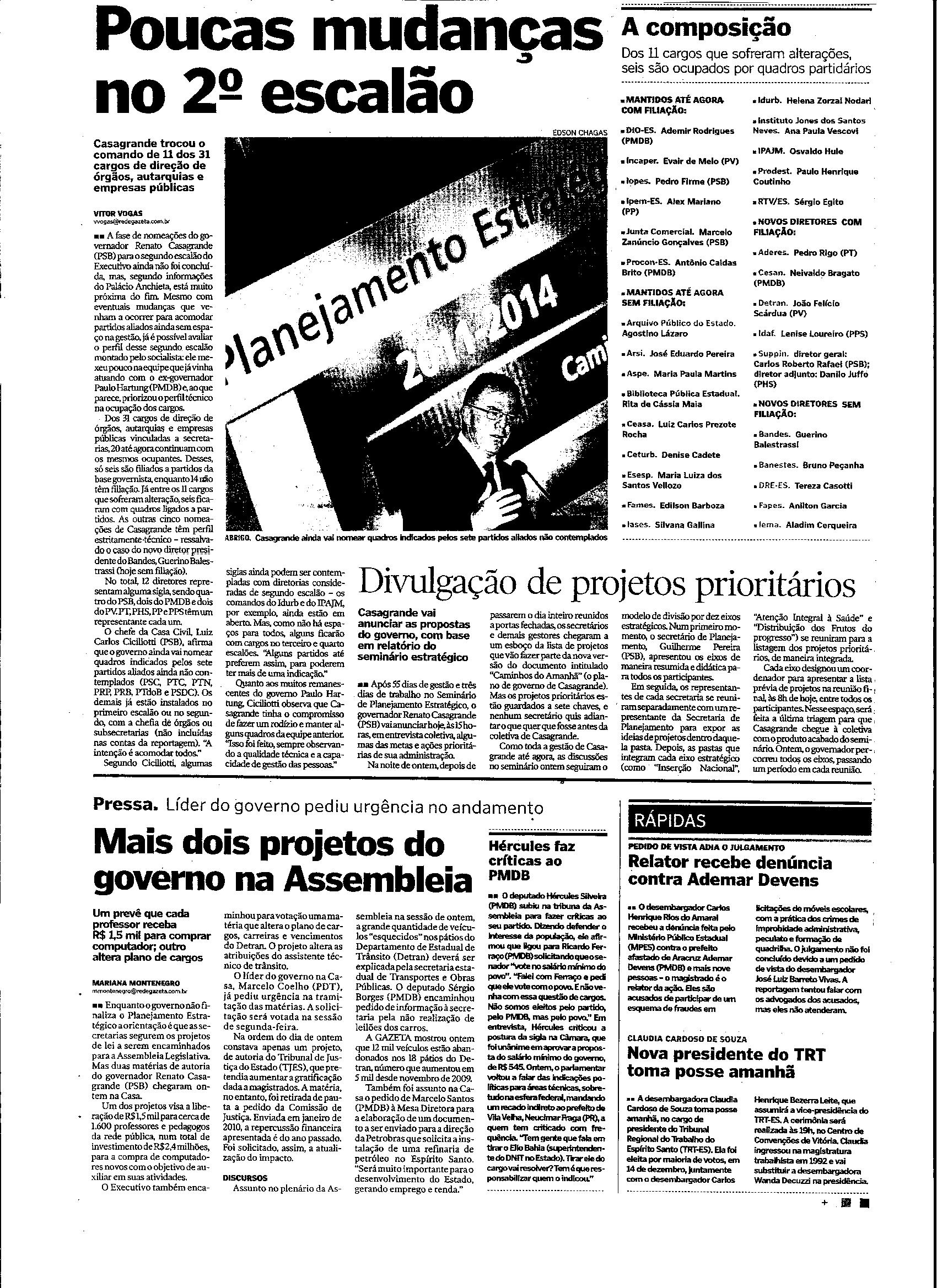 Poucas mudanças no 2º escalão