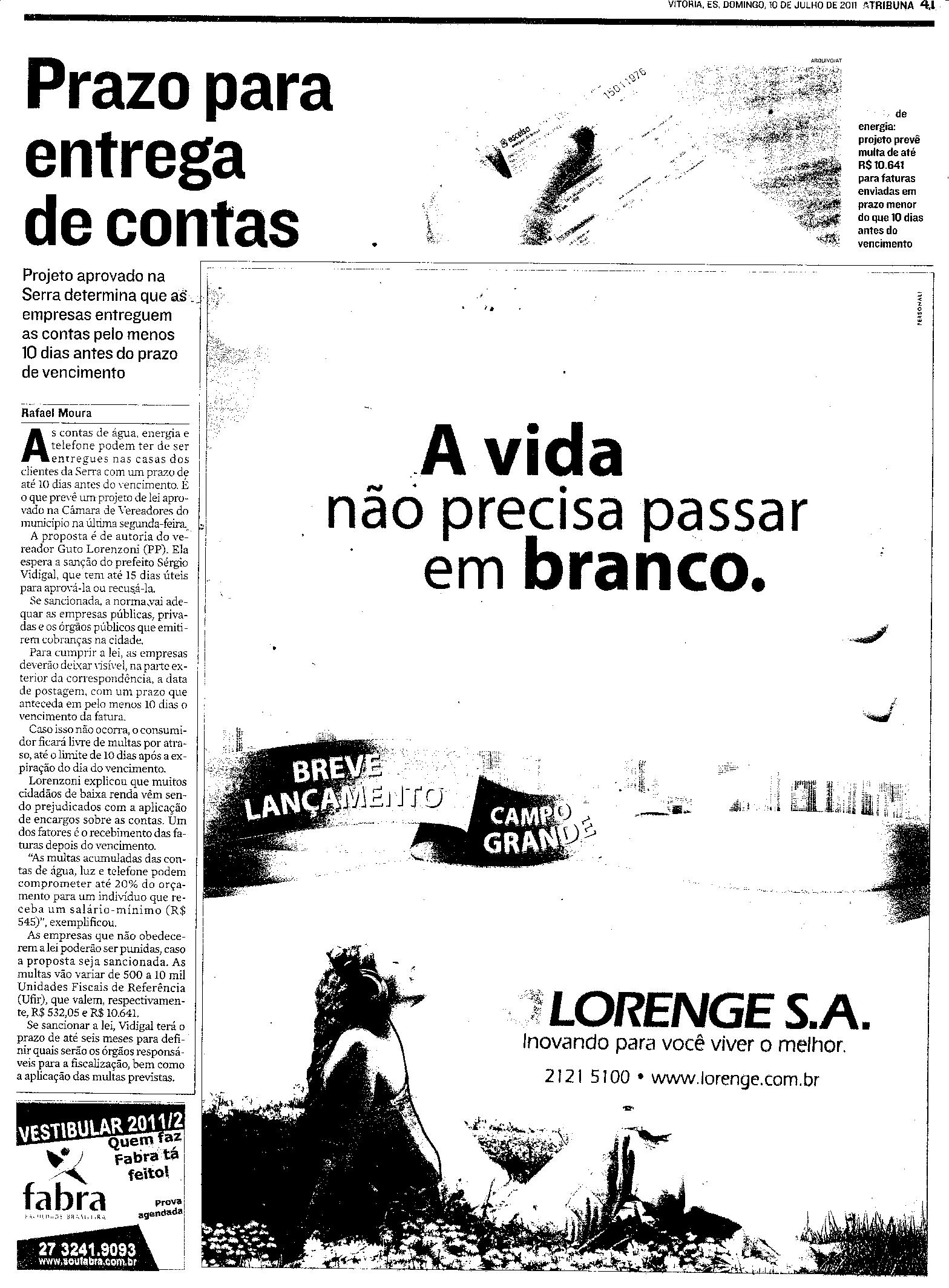 Câmara da Serra - Prazo para entrega de contas 