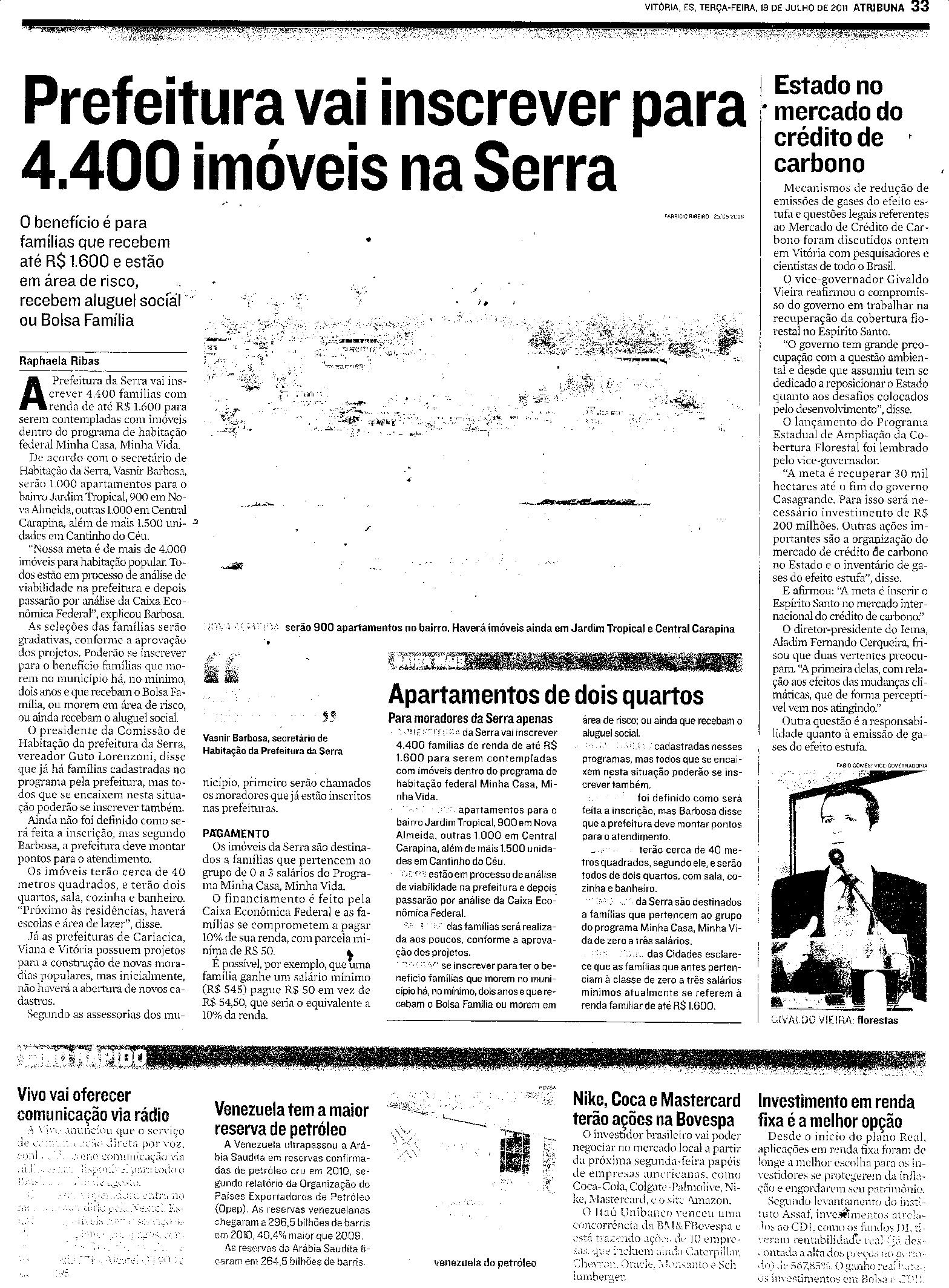 Prefeitura da Serra vai ter de devolver R$ 8,4 milhões, para Prefeitura de Vitória