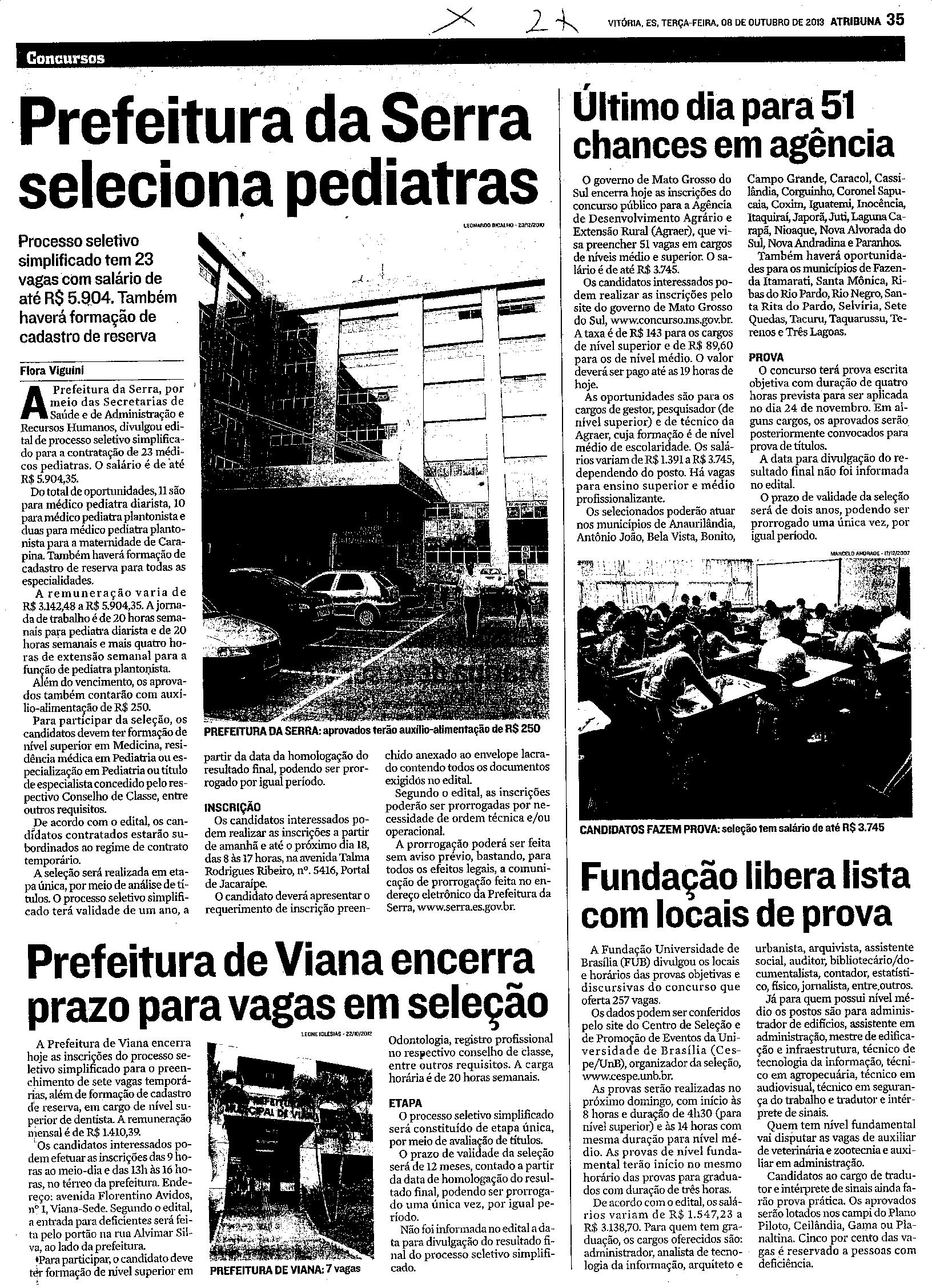 Prefeitura da Serra seleciona pediatras