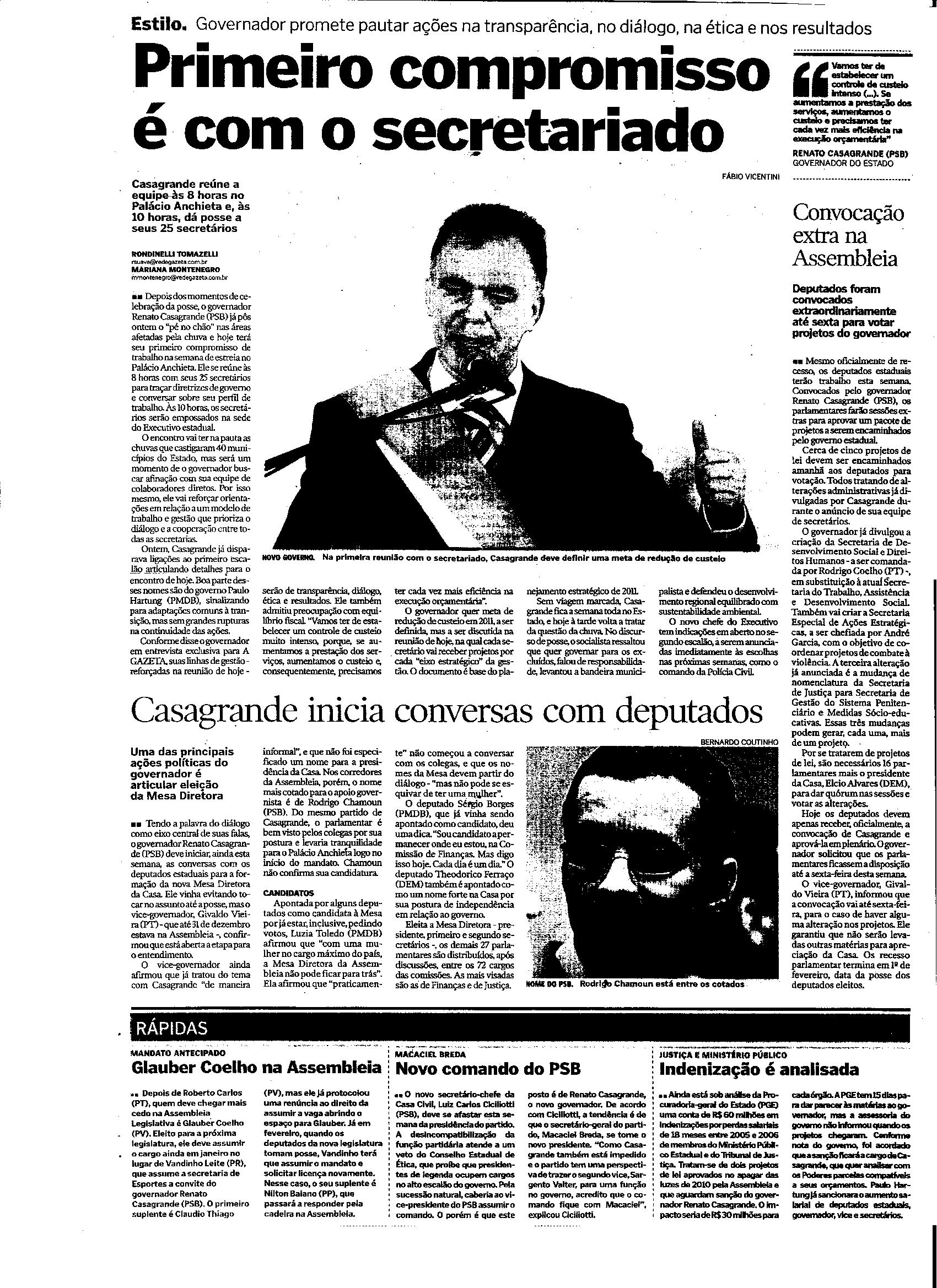 Primeiro compromisso com o secretariado