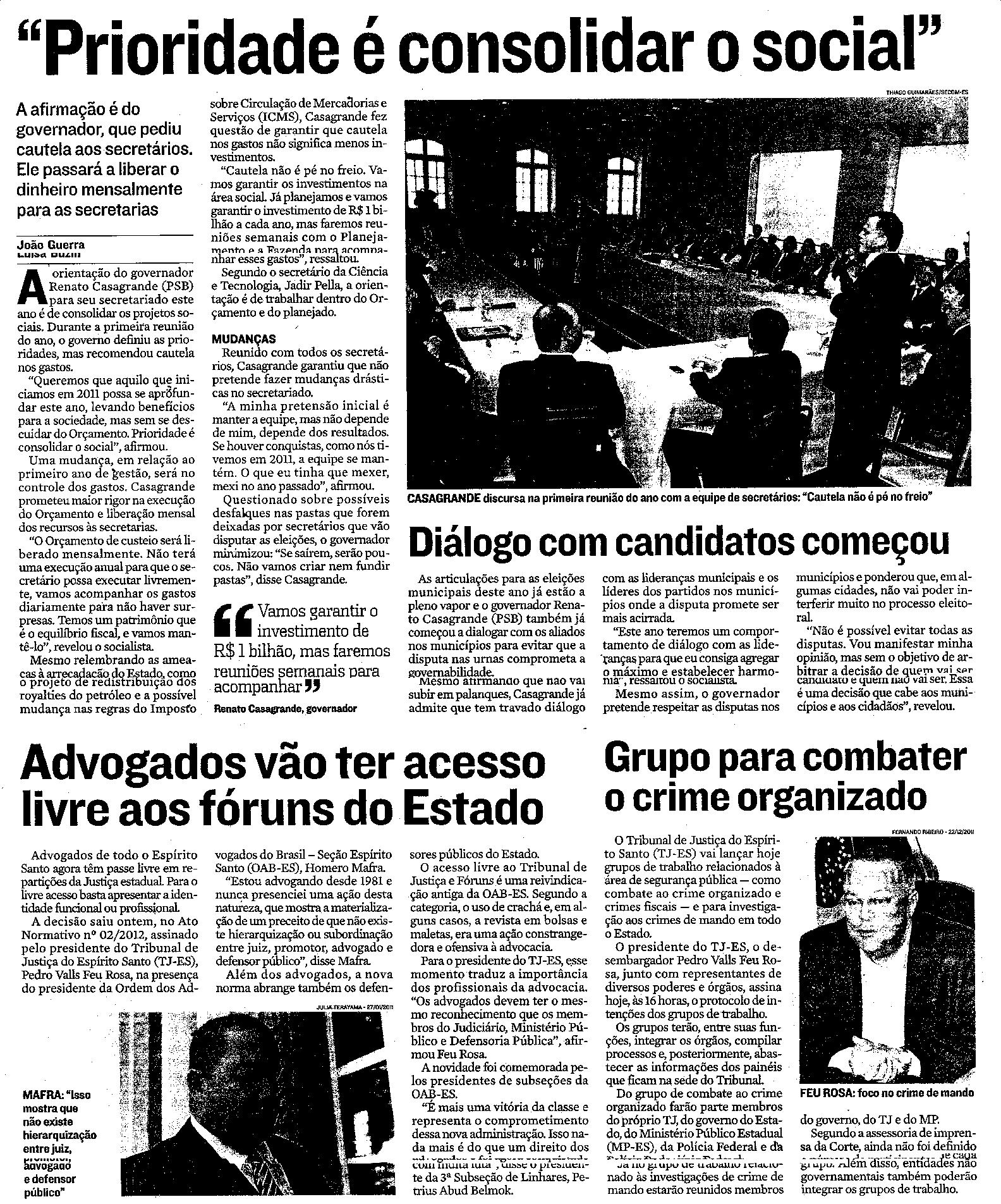 ´Prioridade é consolidar o social´