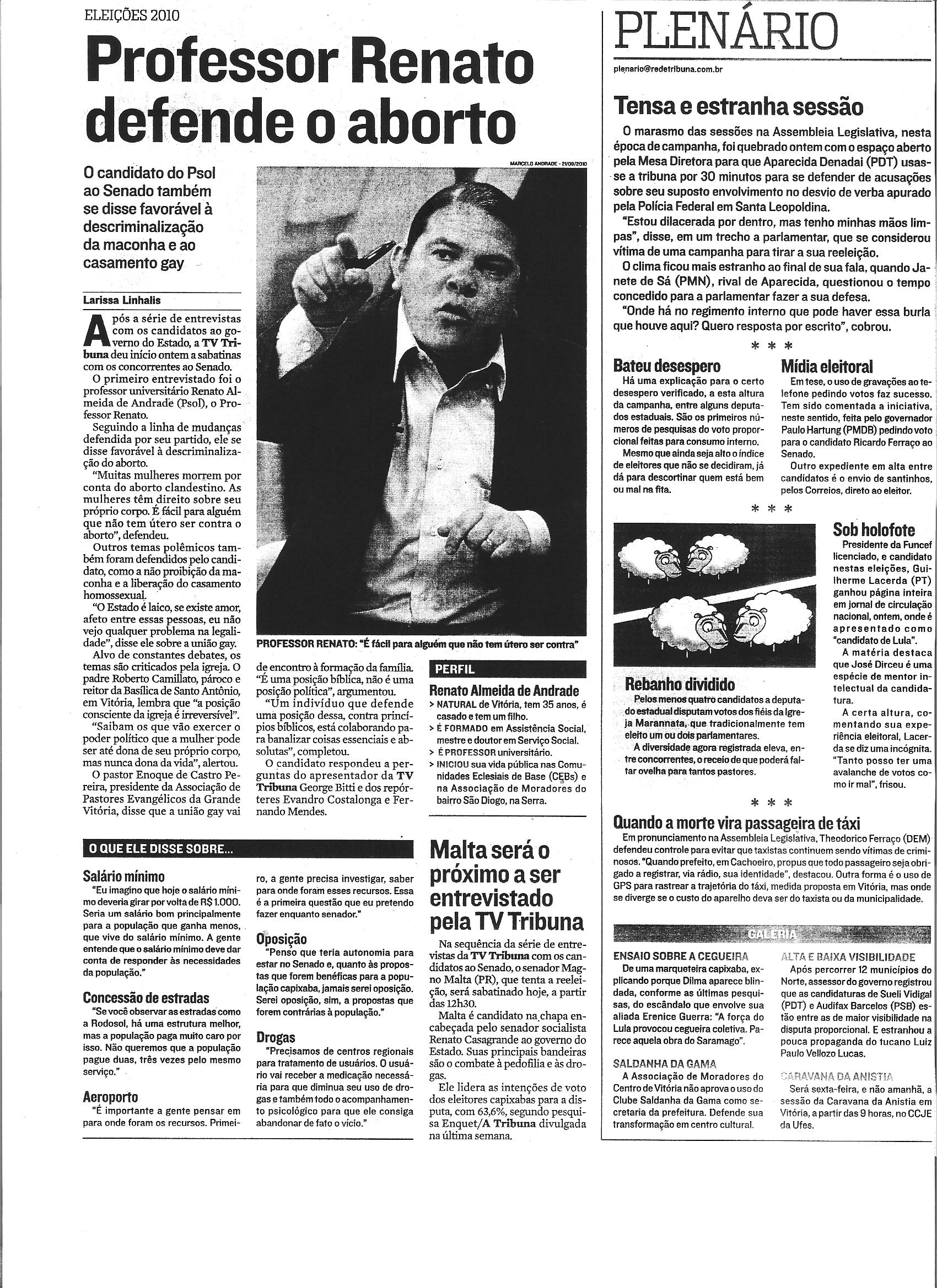 Professor Renato defende o aborto (Plenário)
