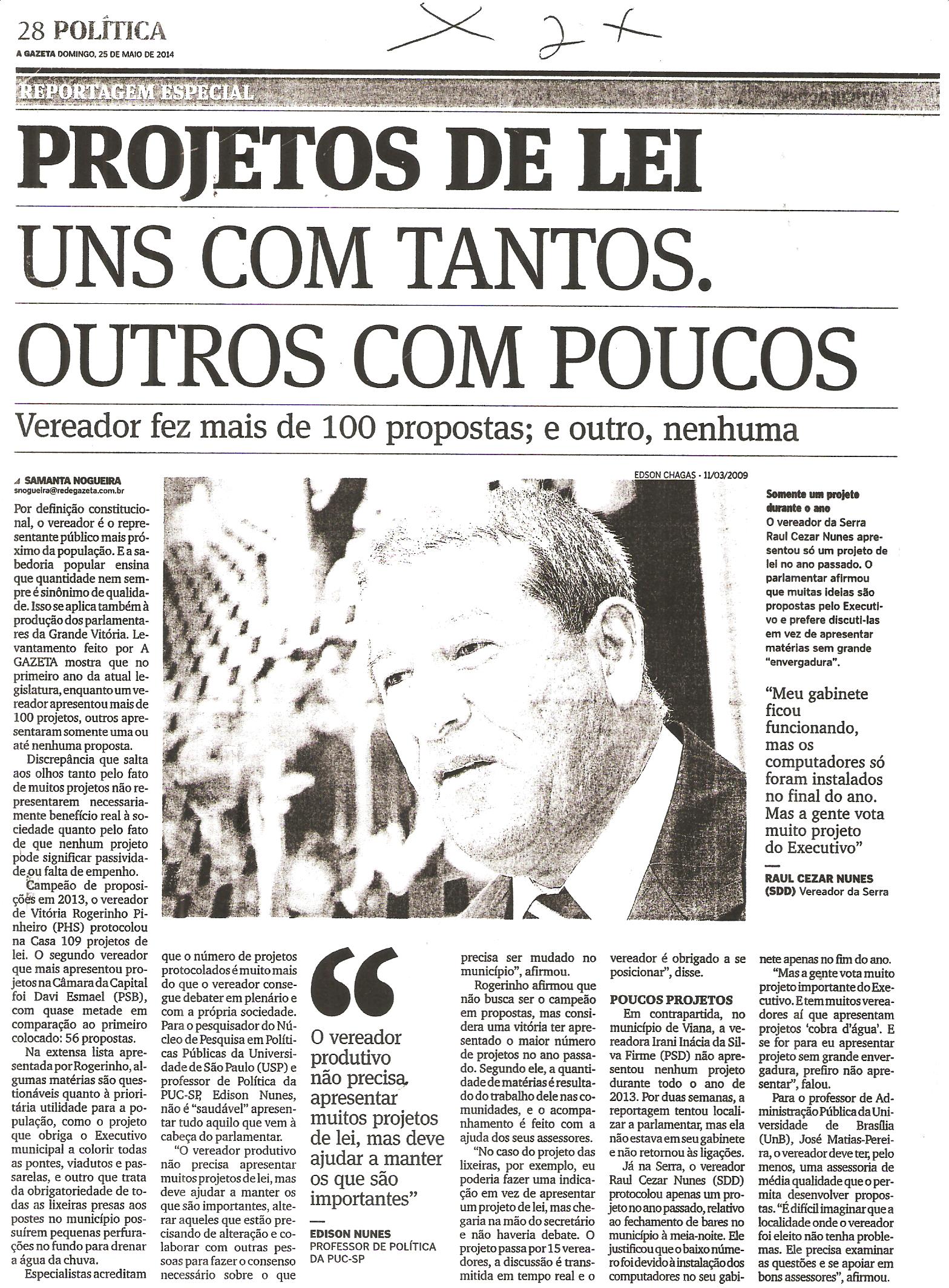 Projeto de LEI uns com tantos. Outros com poucos