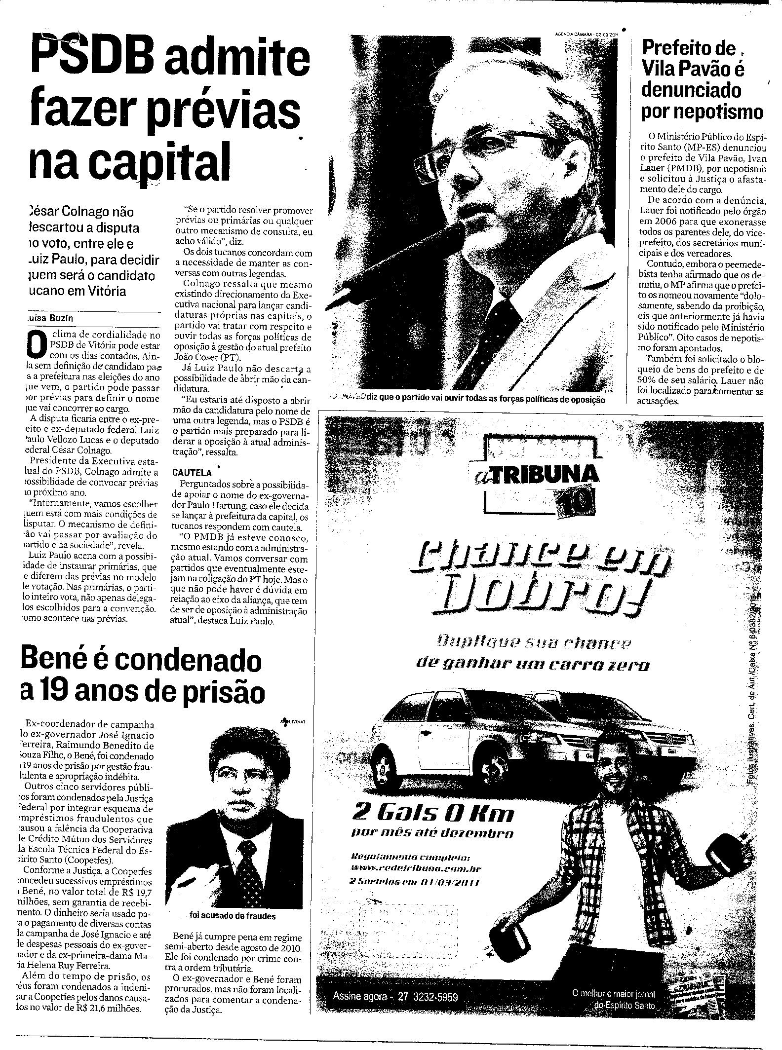 PSDB admite fazer prévias na Capital
