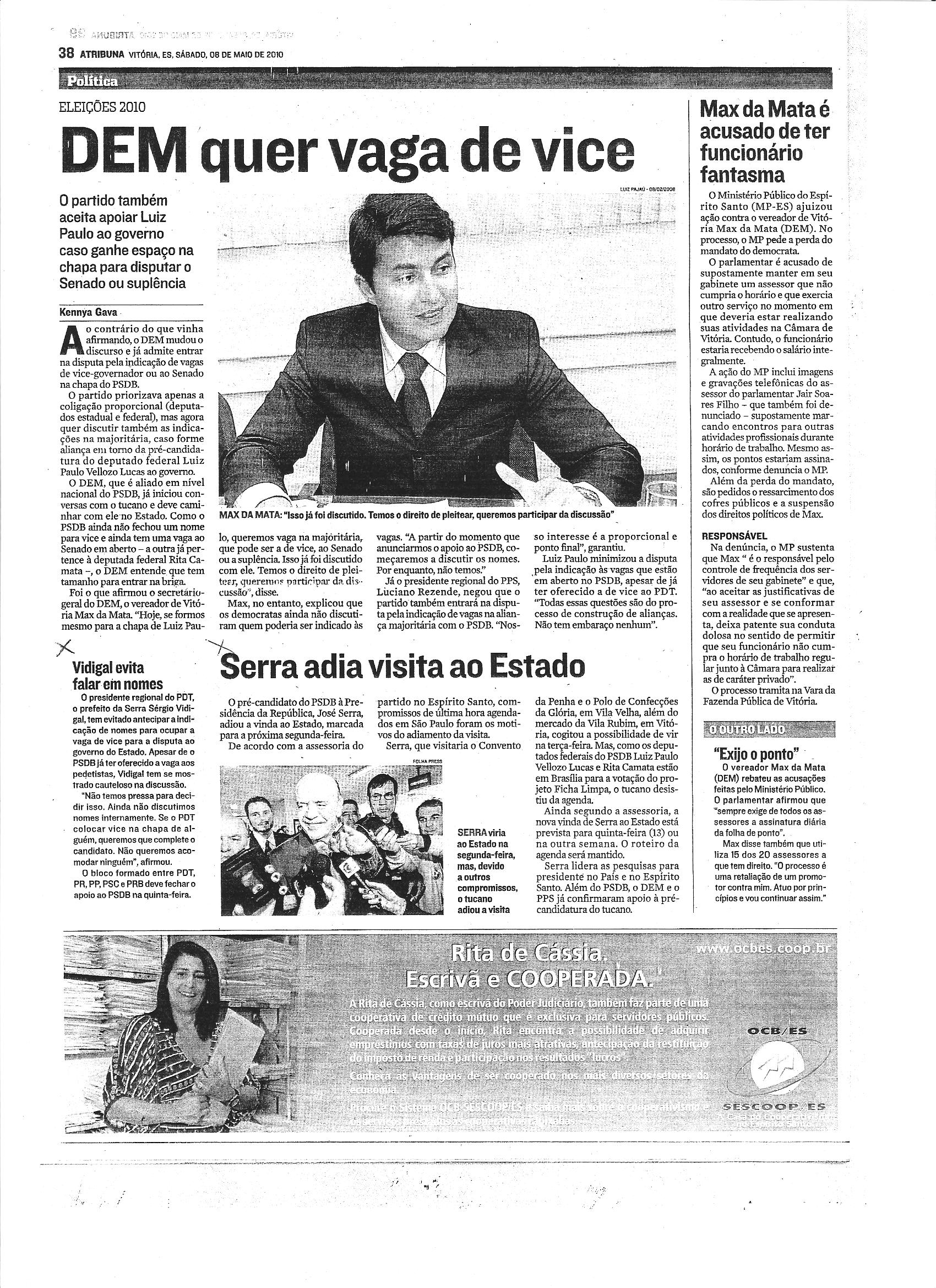 DEM quer vaga de vice